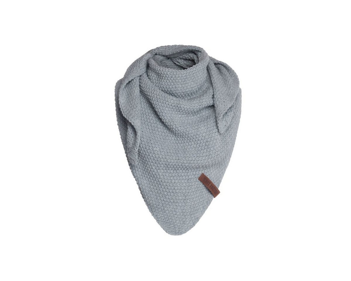 Knit Factory Schal Coco Dreiecksschals 140x60 cm Glatt Grau, (1-St), Schal Strickschal Umhängetuch Tuch Strickware