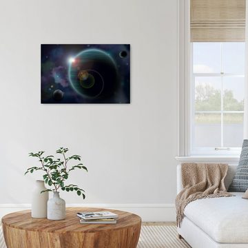wandmotiv24 Leinwandbild Planet Space, Weltall (1 St), Wandbild, Wanddeko, Leinwandbilder in versch. Größen