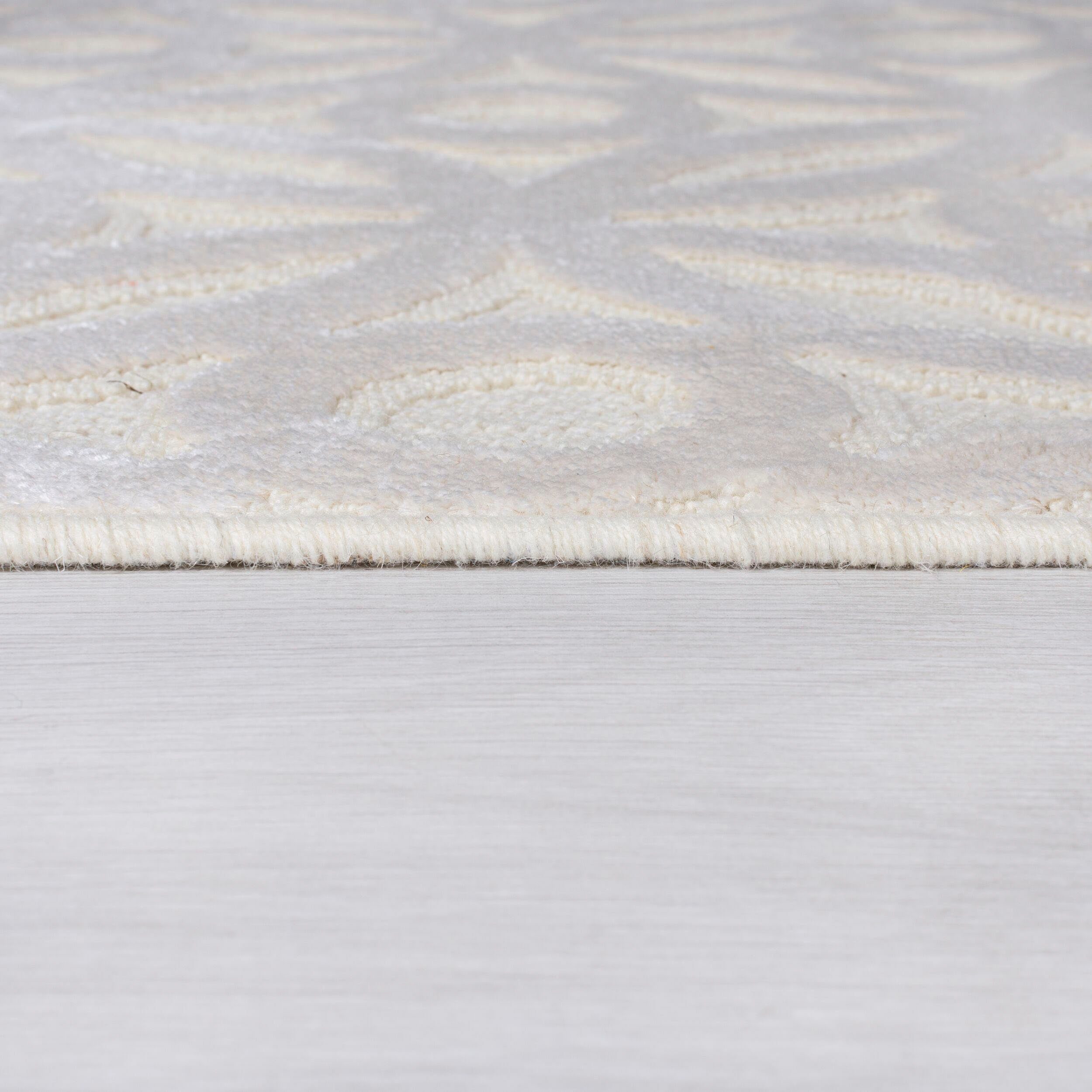 und 7 FLAIR Tieffekt CLARISSA, creme RUGS, Höhe: Teppich rechteckig, mm, Hoch- 3D-Effekt;