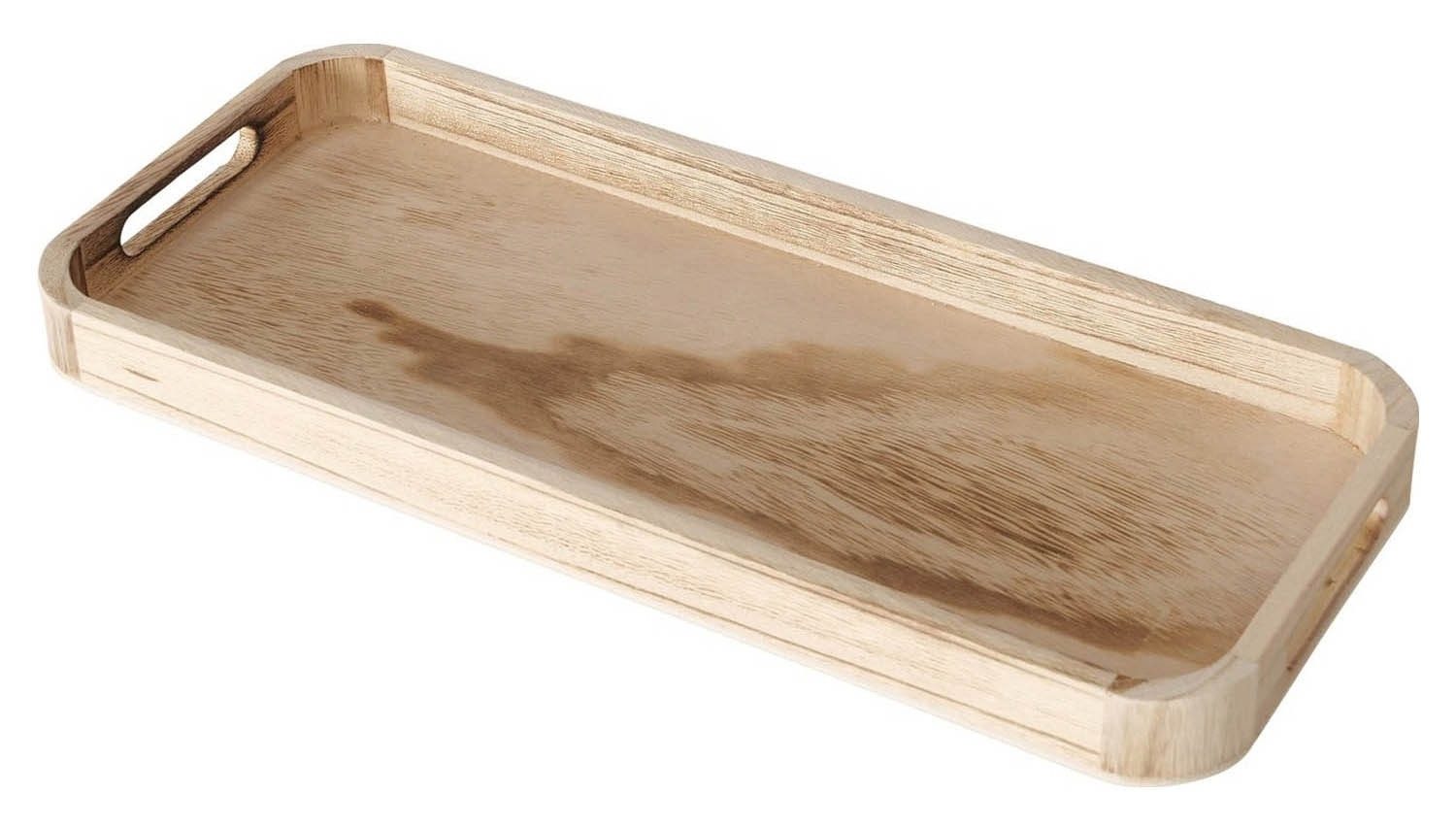 BOLTZE GRUPPE GmbH Tablett LAPUNA, 40 x 17 cm, Braun, mit seitlichen Griffen, Holz, (1-tlg)