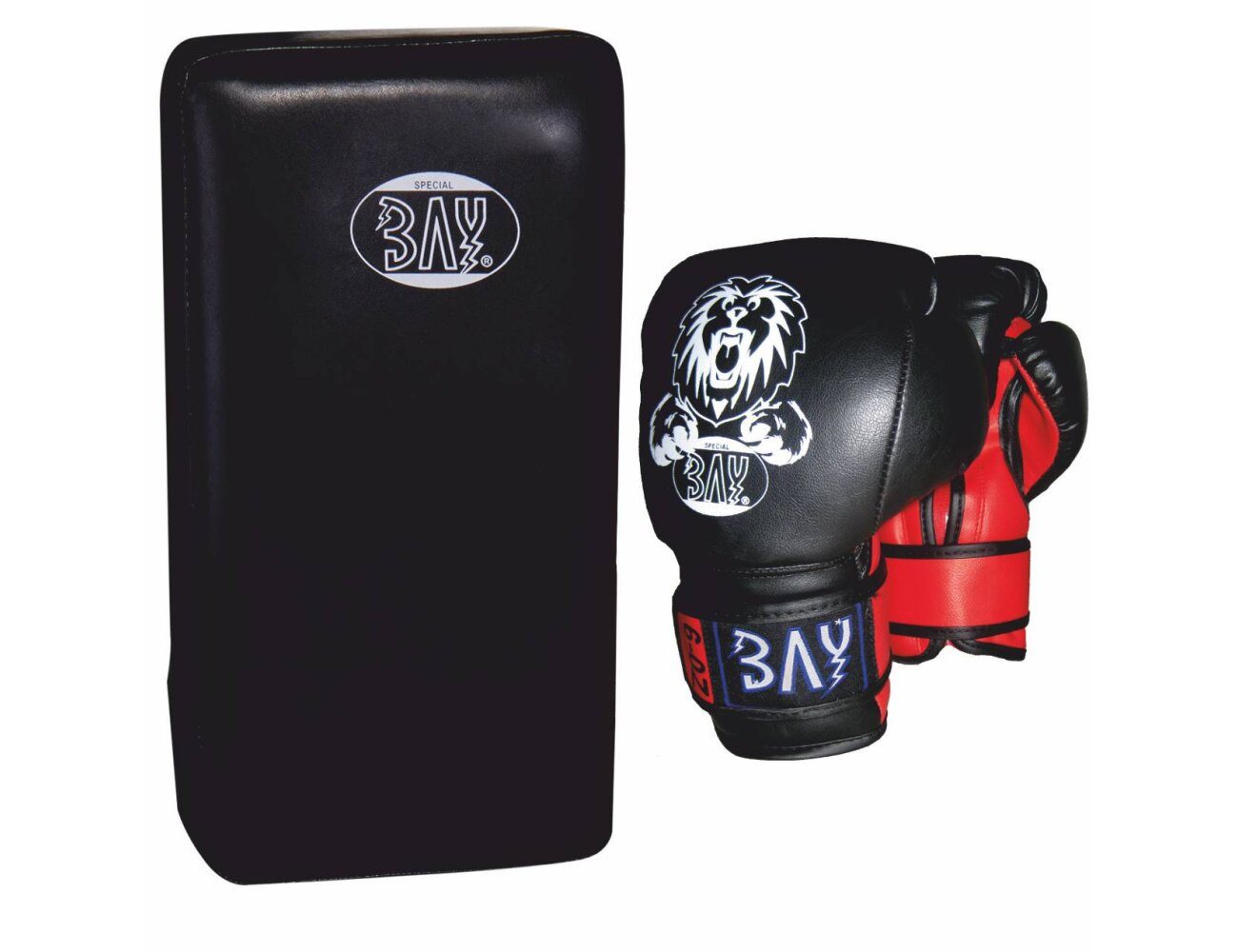 BAY-Sports Pratze Pratze Kinder Box Set Schlagkissen + Boxhandschuhe Leon, Set Angebot Training Zuhause