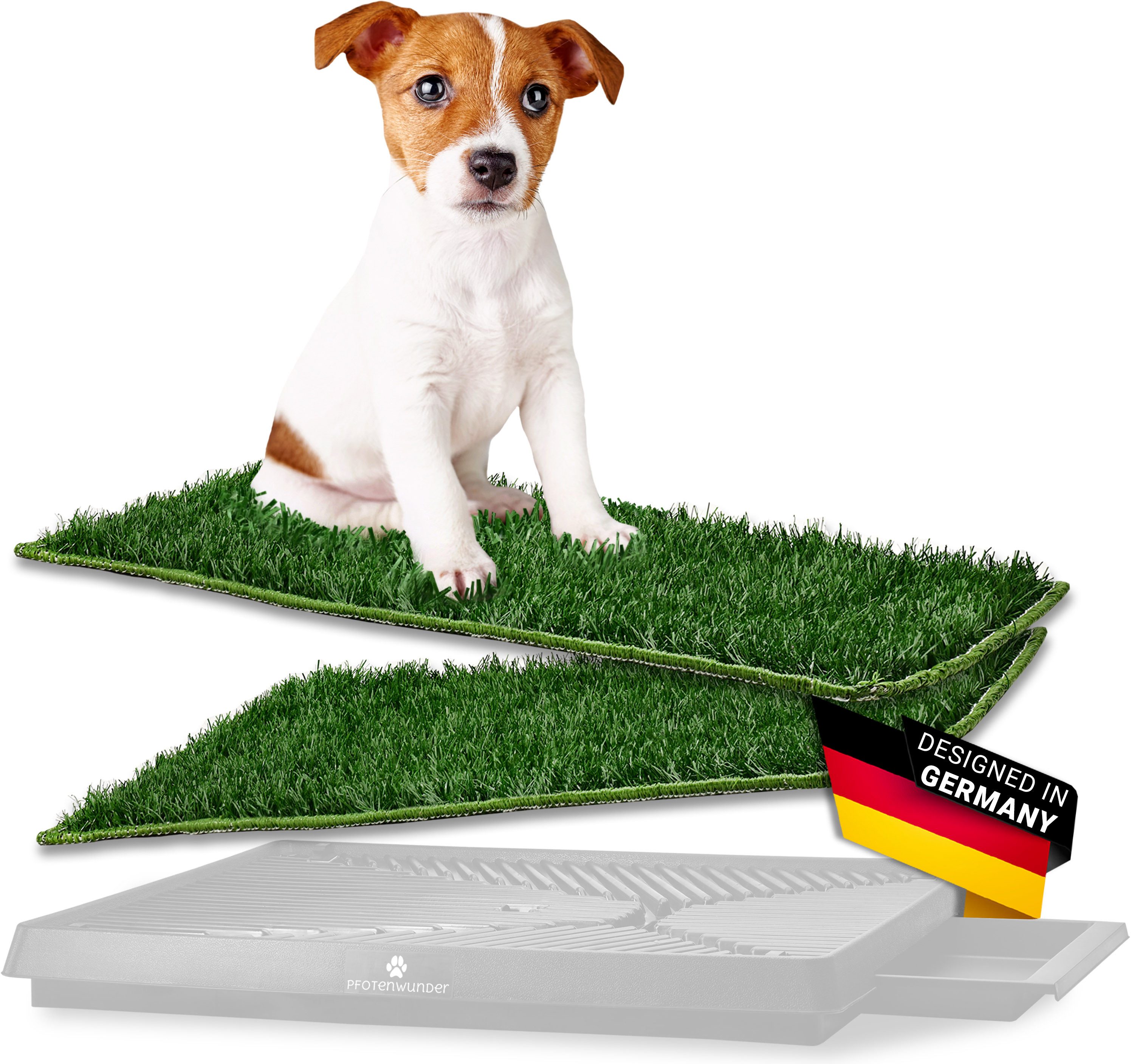 PfotenWunder Hundetoilette 3-11 Ersatz-Kunstrasen für Hundeklo Hundetoilette 63x51cm kleine Hunde