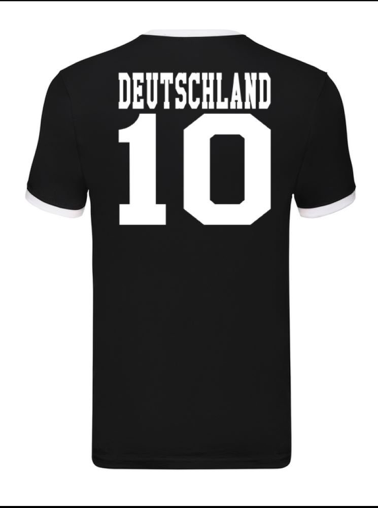 Trikot Blondie T-Shirt Weiss/Schwarz & Deutschland Meister WM Germany Sport Herren Europa Fußball Brownie
