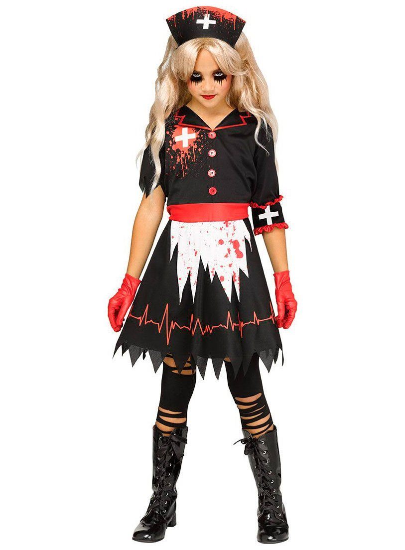 Fun World Zombie-Kostüm Kranke Schwester Kostüm für Mädchen - Halloween