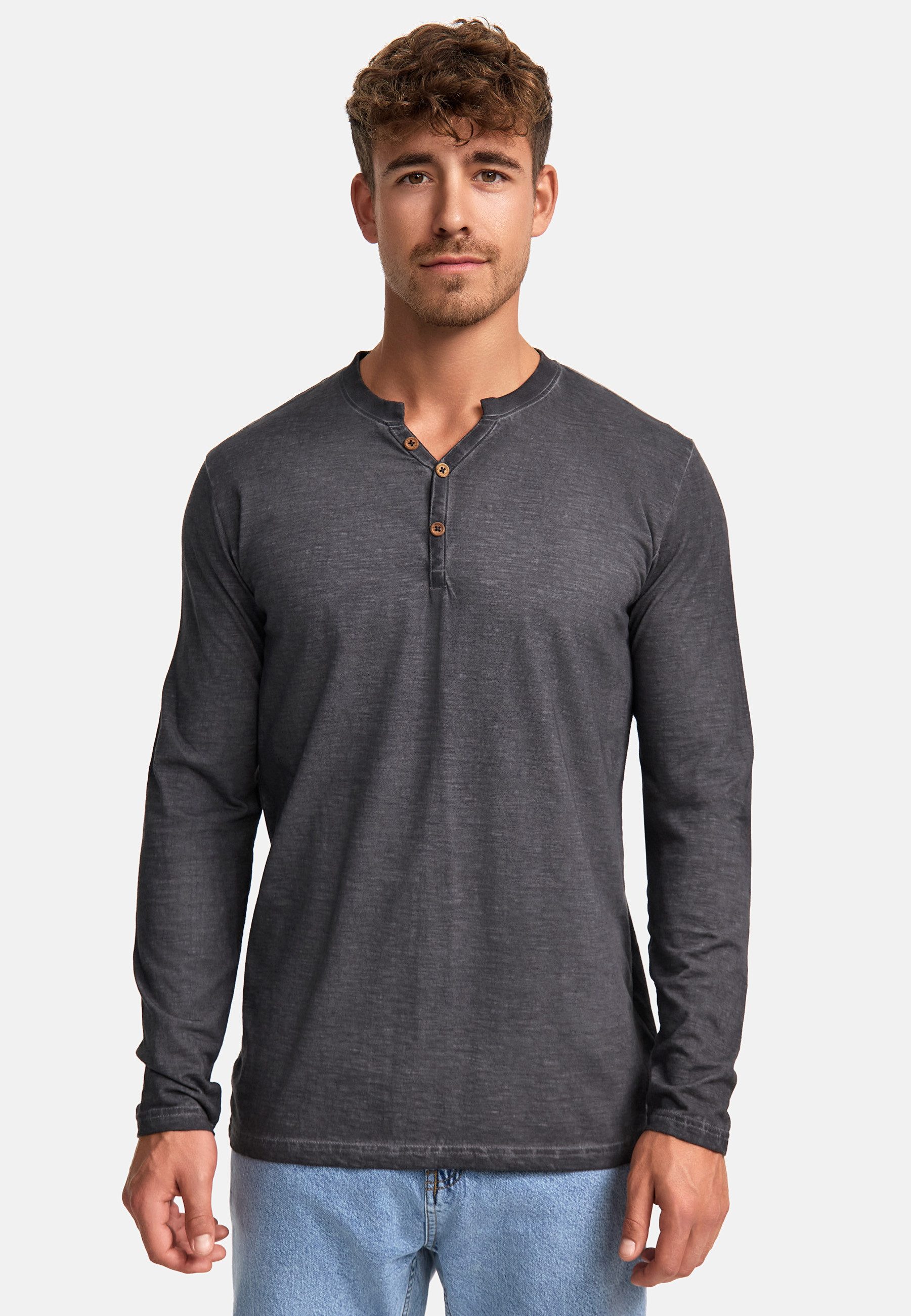 Indicode Langarmshirt Herren INKilsone Shirt Langarm Herrenshirt lässiges Longsleeve mit modischer Knopfleiste