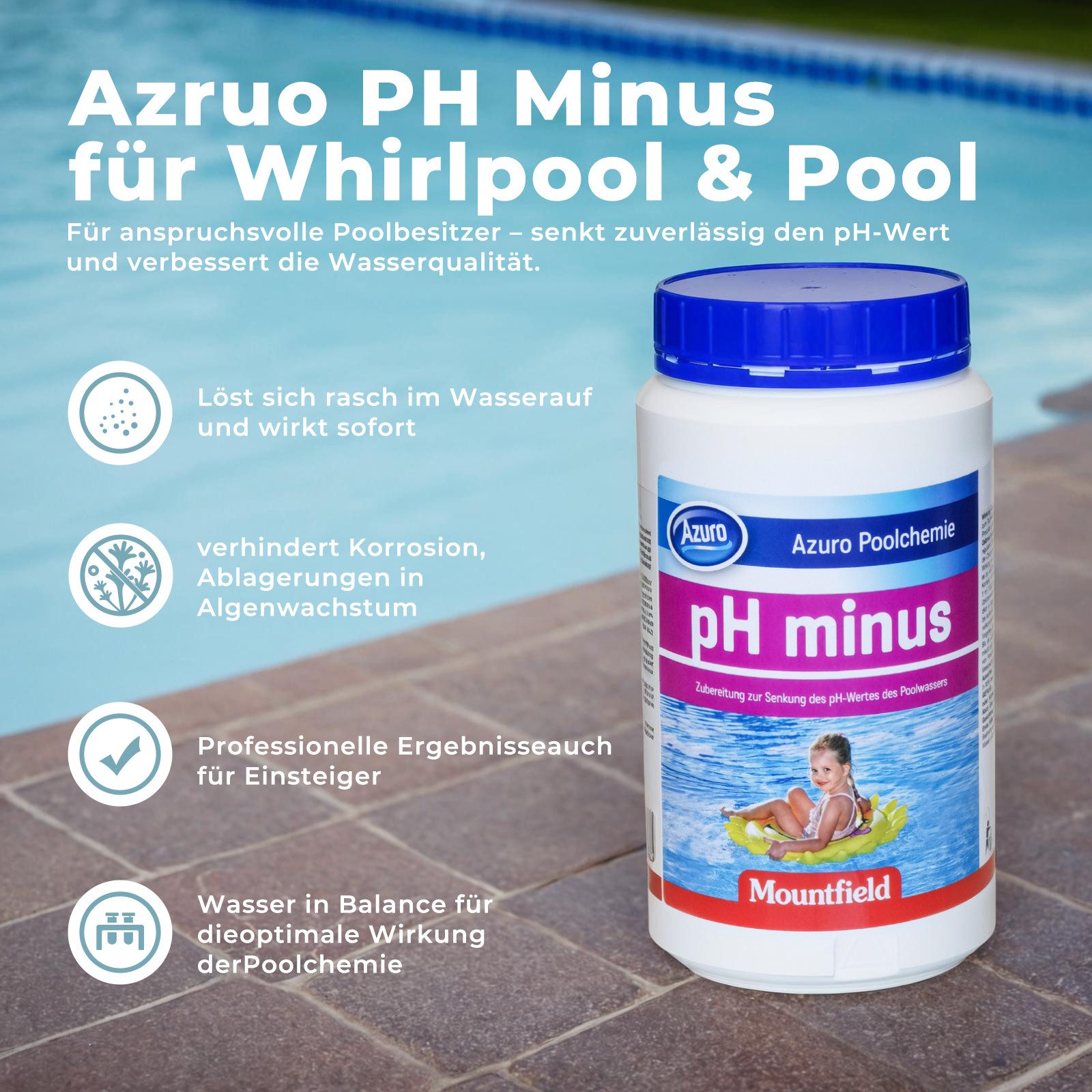 Azuro Poolpflege PH Minus für Pools günstig online kaufen
