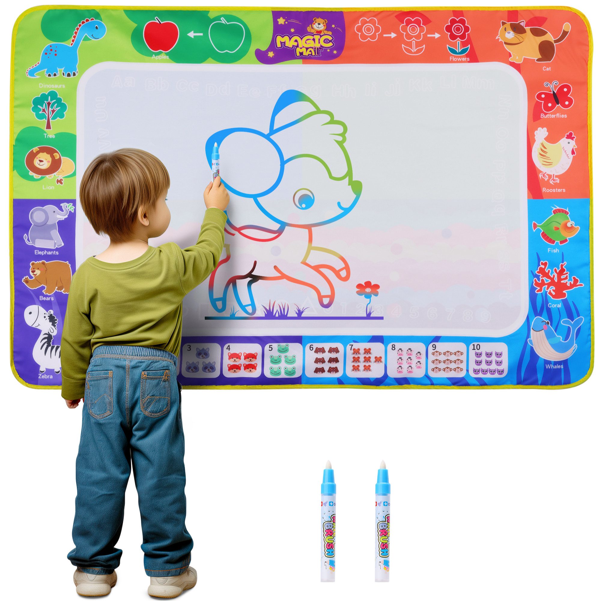 Aquarellfarbe Wassermalmatte XXL - Praktisch und Wiederverwendbar - Wasser Doodle