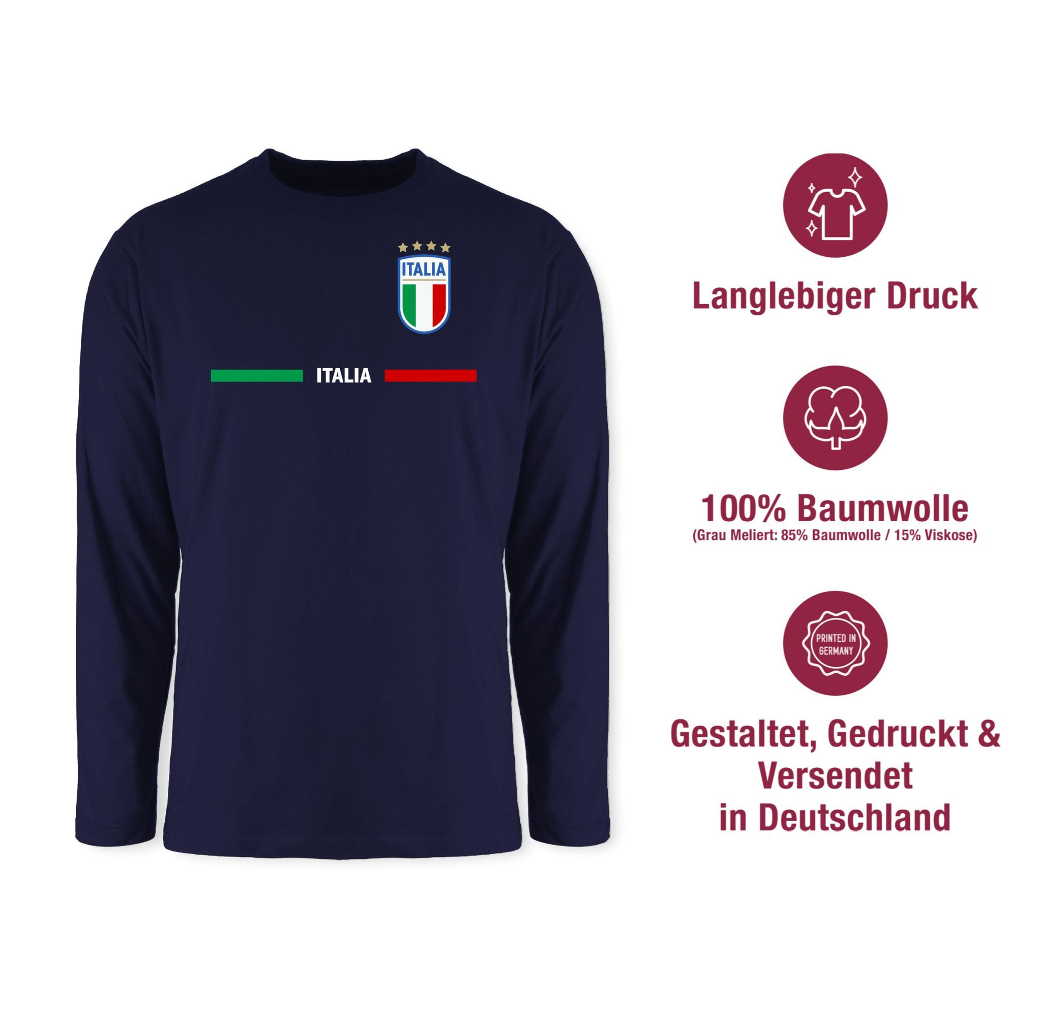 Shirtracer Rundhalsshirt Italien Trikot Wappen, Italia mit Stolz, Italienisches Fan-Motiv 2026 Fussball WM Fanartikel
