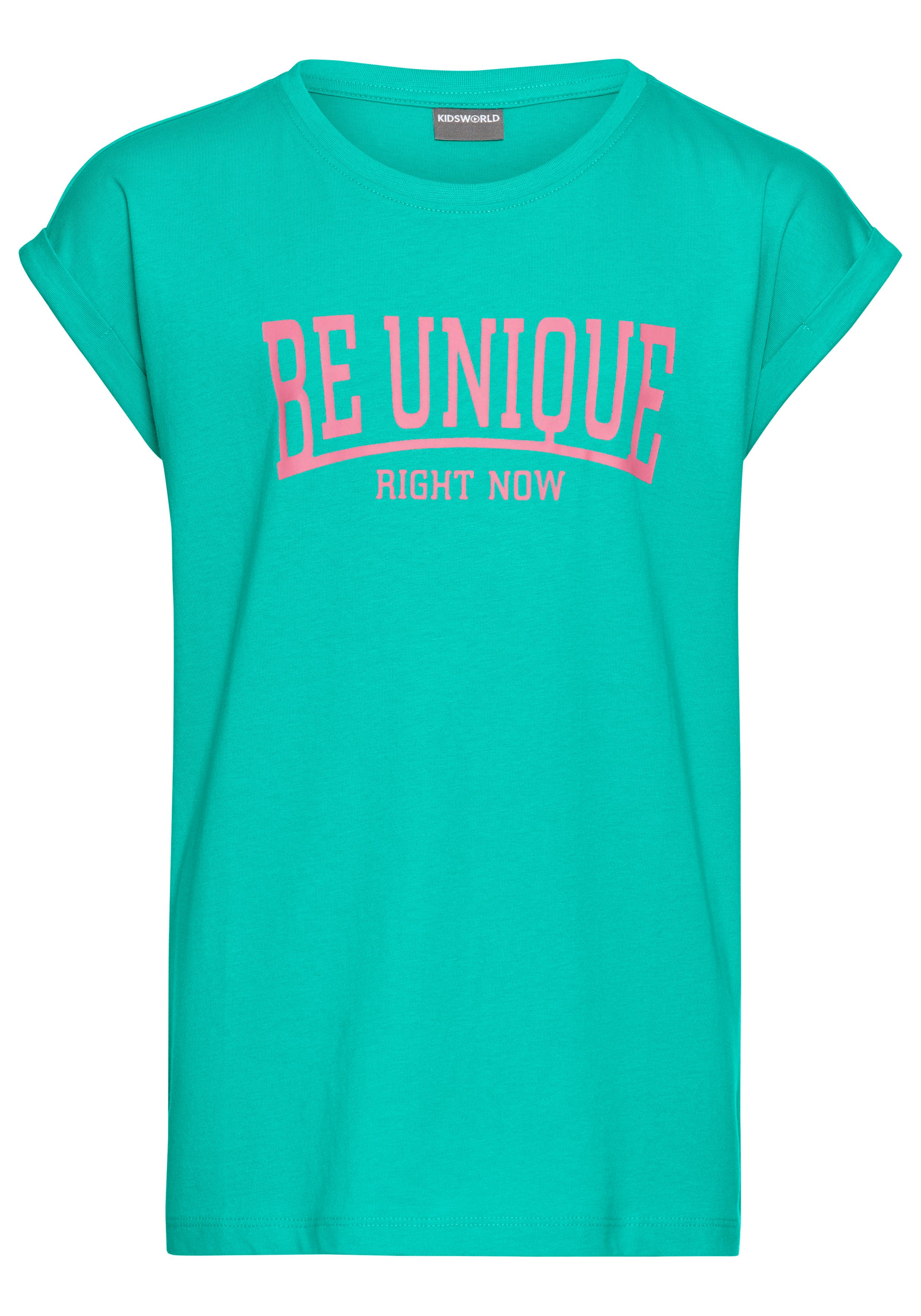 KIDSWORLD T-Shirt Be unique - right now kurzärmelig, bedruckt, Rundhalsausschnitt. € 11,99, (€ 11,99 pro 1 Stk).