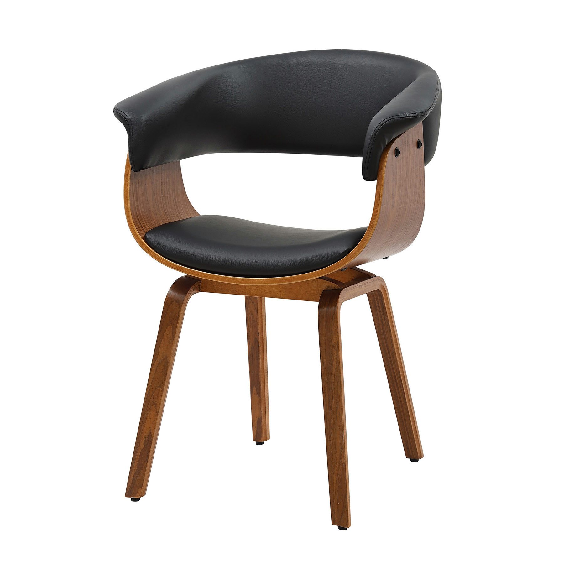 riess-ambiente Armlehnstuhl ORGANIC schwarz - Walnuss, Kunstleder, furniert günstig online kaufen