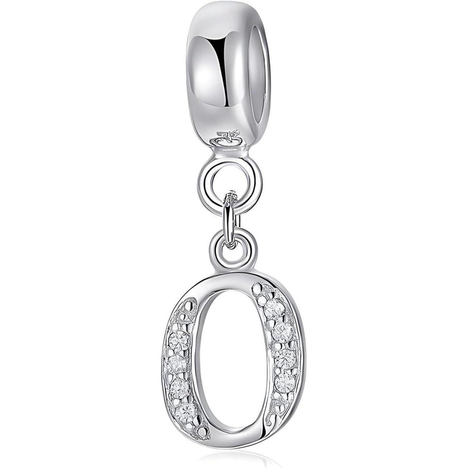 Charm Buchstabe Anhänger Initial Buchstaben 925 Silber Armband Charms Buchstaben-4-O