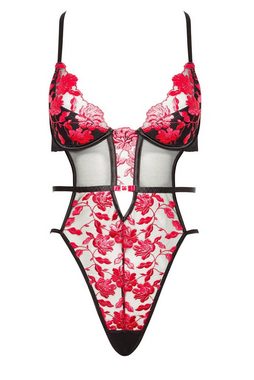 Beauty Night Fashion Body Body Evangelia schwarz-rot Monokini rückenfrei mit