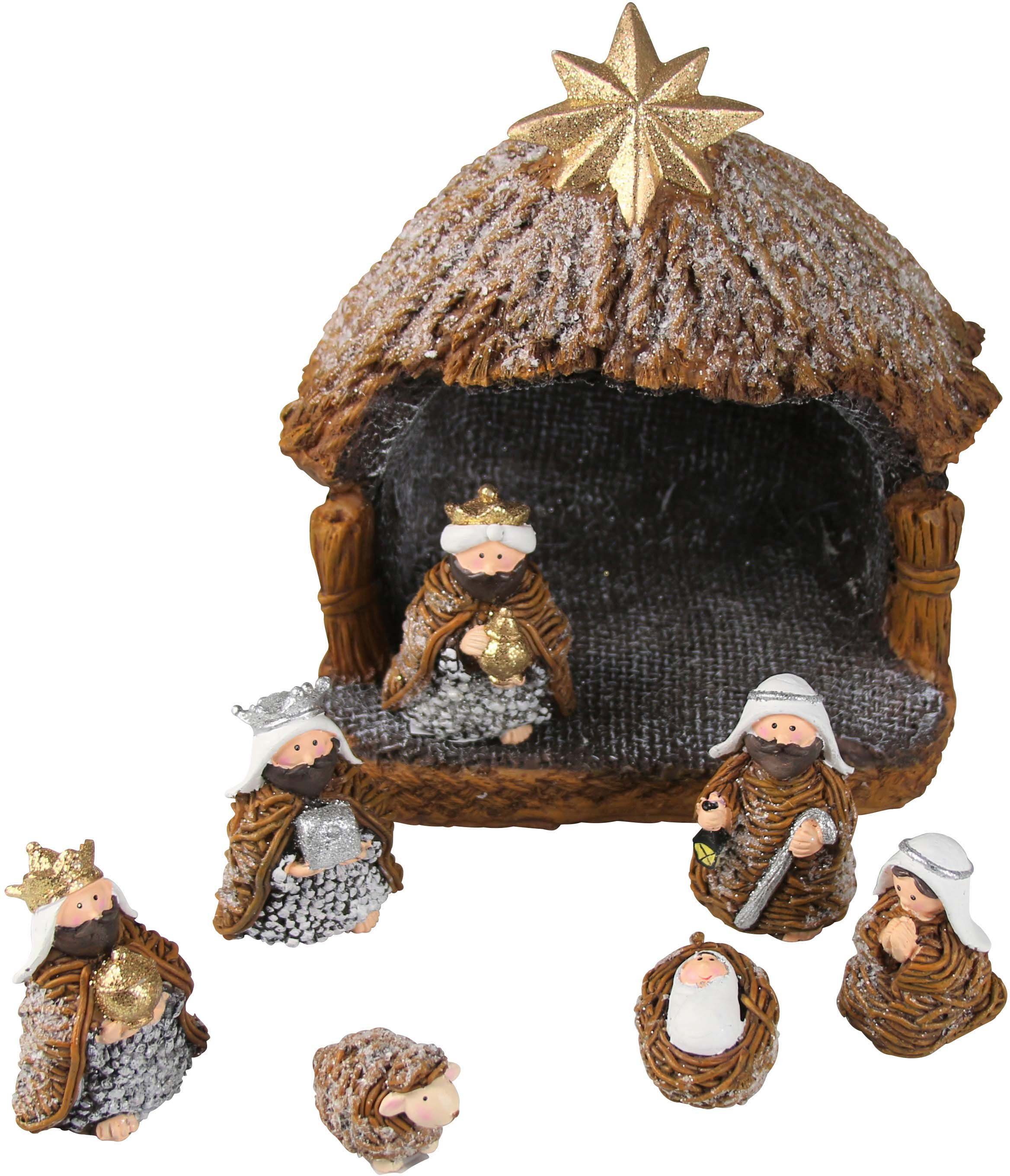 AM Design Krippe Figuren, Weihnachtsdeko cm (8-tlg), 18/18,70/14,50 8 (B/T/H) inklusive Maße: ca