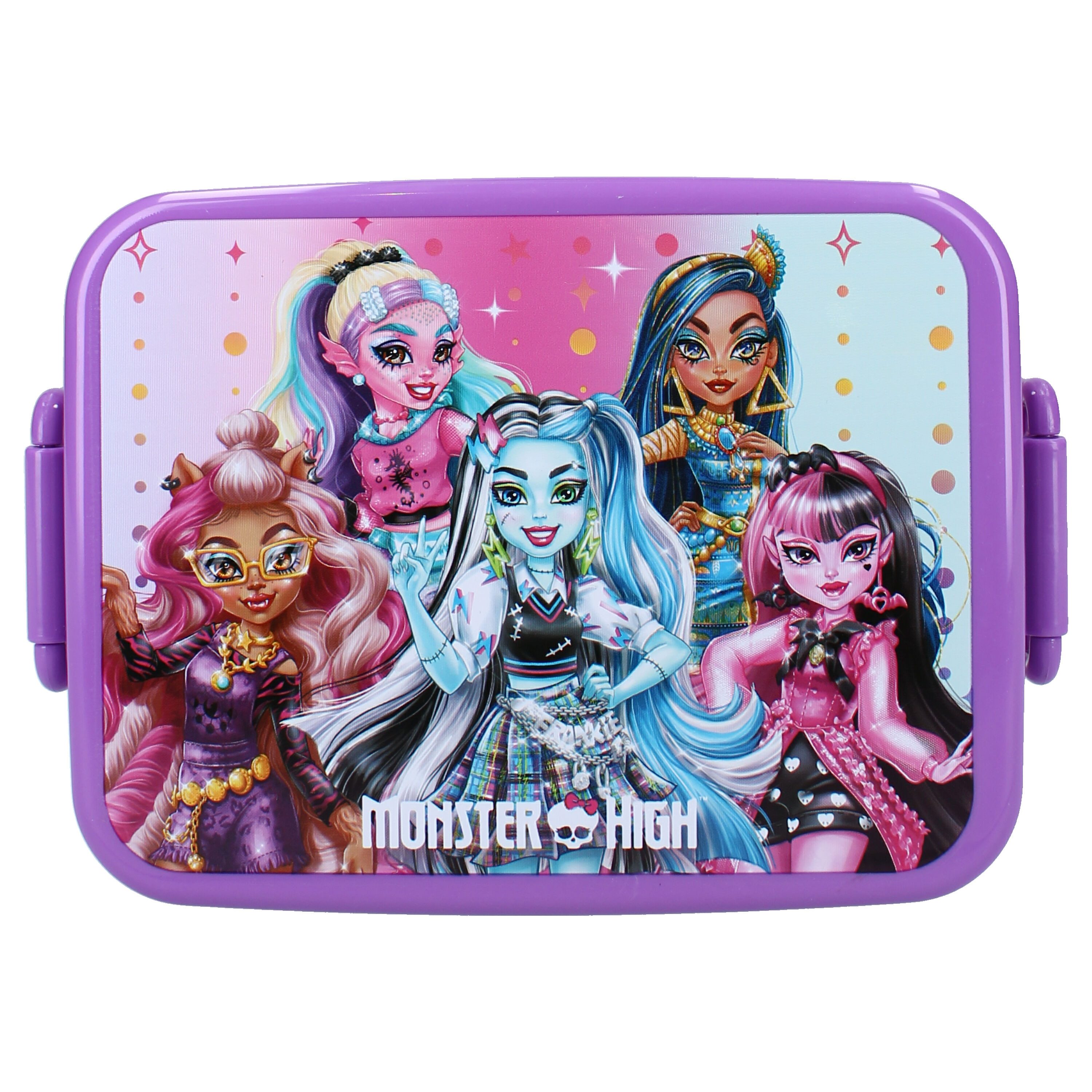 Monster High Lunchbox Monster High 4 tlg. Kinder Lunch Set Brotdose plus 3 Snackboxen, Kunststoff, (4-tlg., Spar-Set)