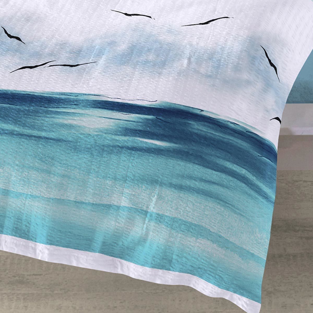 TRAUMSCHLAF Bettwäsche Küstenbrise Ozean, Seersucker, 2 teilig, bügelfreie Seersucker Qualität