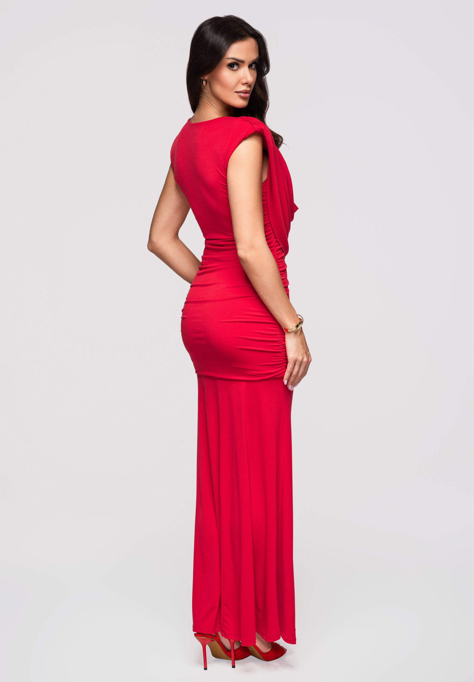 OMBRE Abendkleid Damen Abendkleid mit schickem Mermaid-Schnitt Rot XS (kein Set, 1-tlg) – Bild 3 von 5