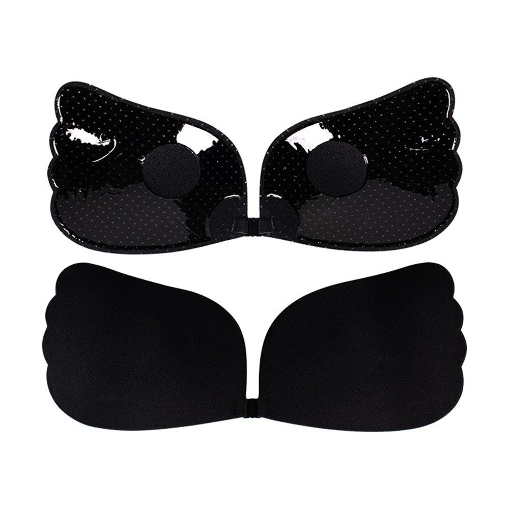 XDeer Klebe-BH Bonded BH trägerlos selbstklebend unsichtbar geflügelter Silikon BH für rückenfreie Kleider mit Nippelabdeckungen