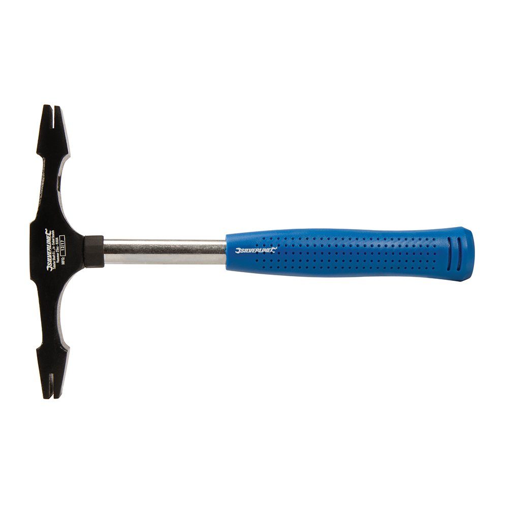 Plattenverlegehammer Mörtelhammer mit zwei Pinnen und Stahlrohrstiel 709 g