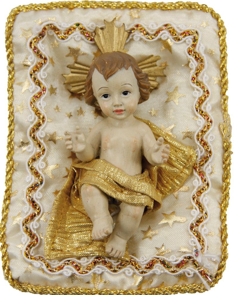 Jesuskind Heiligenfigur dekoprojekt creme Kissen, Dekofigur auf