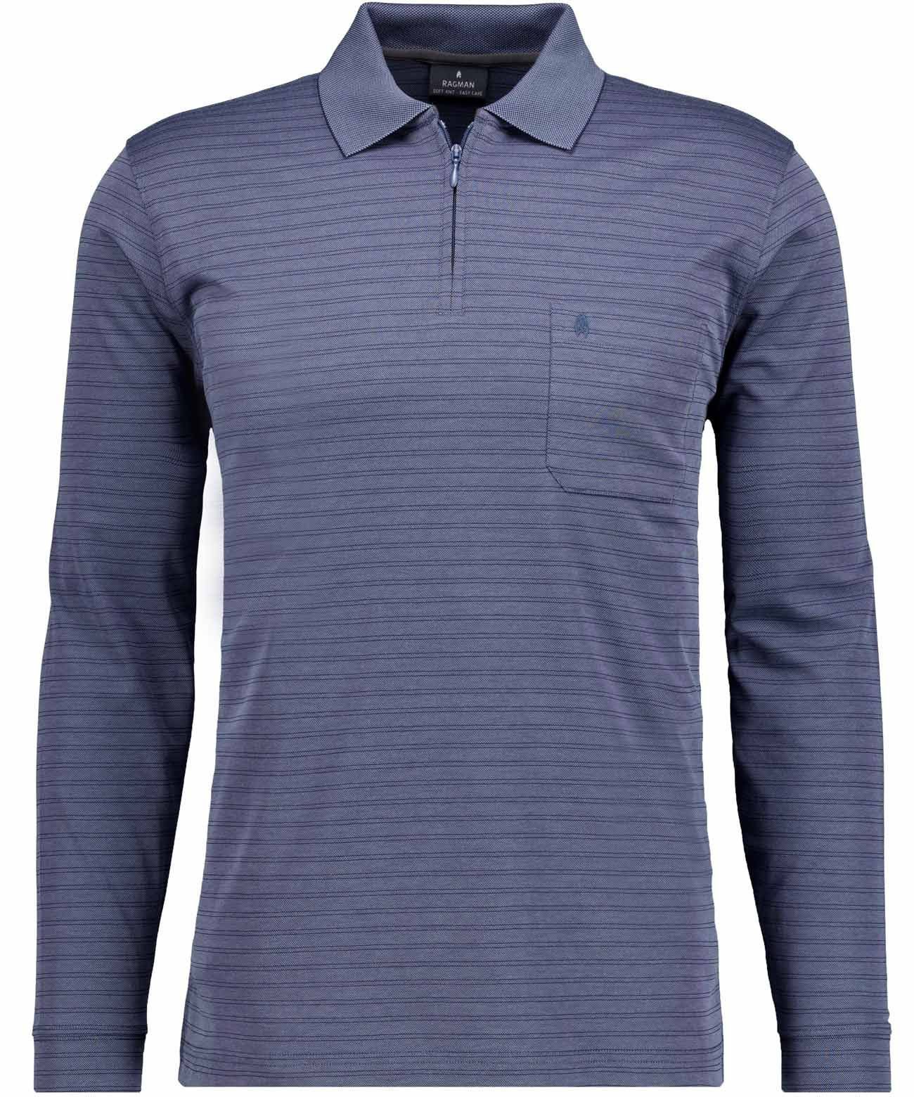 RAGMAN Langarm-Poloshirt
