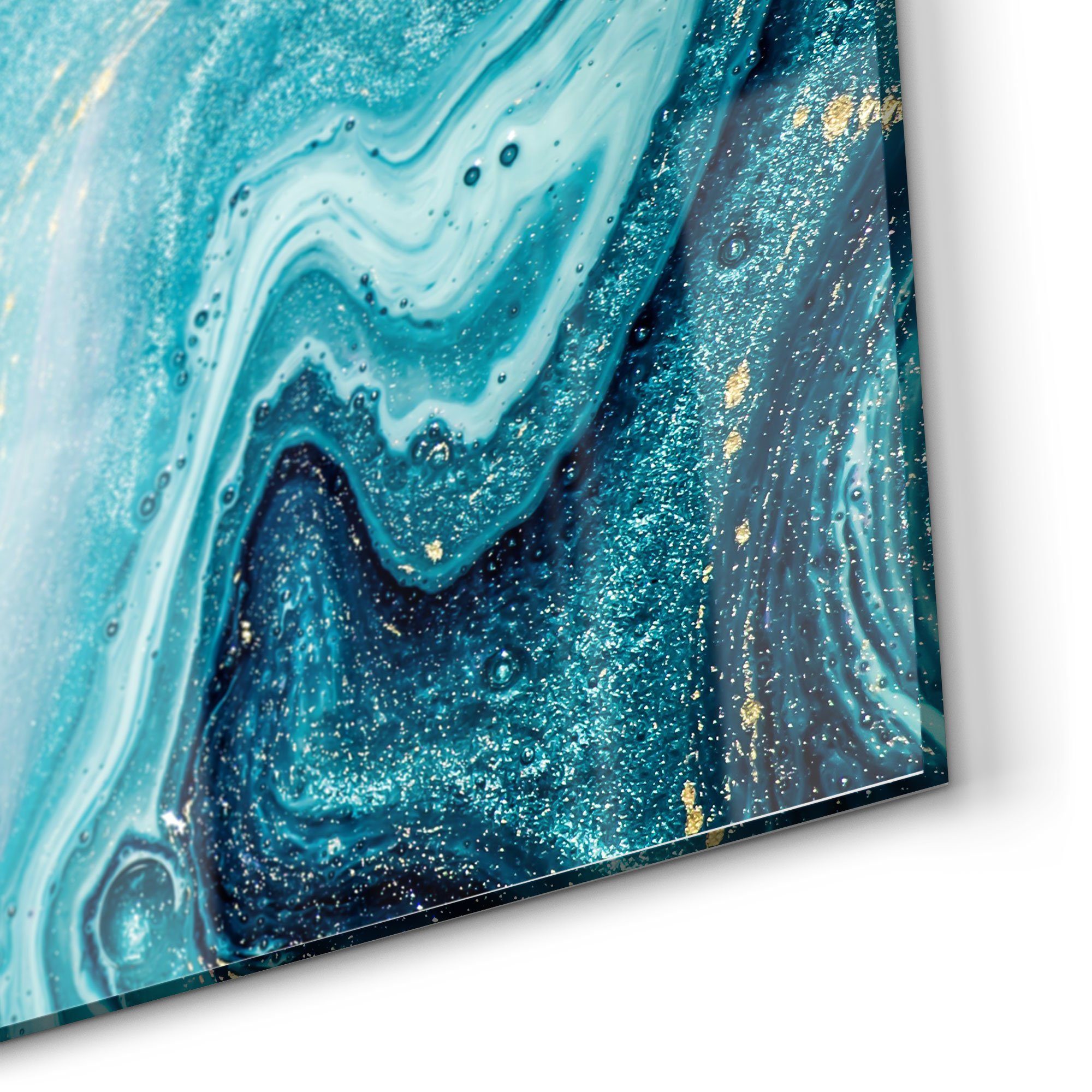 Spritzschutz Badrückwand Herdblende 'Meer DEQORI Glas Marmor', aus Küchenrückwand