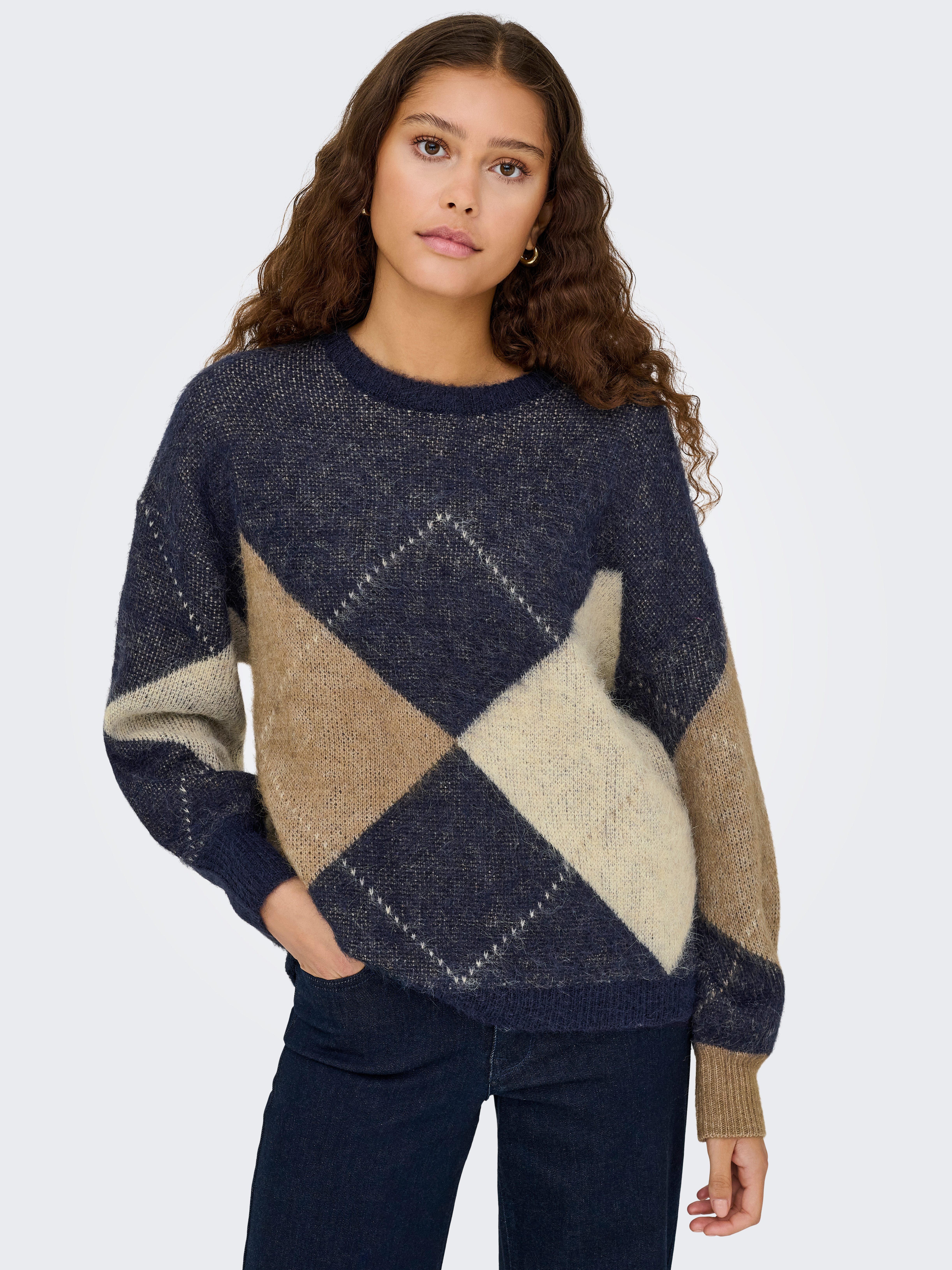 ONLY Strickpullover ONLNOEME LIFE LS JQ O-NECK KNT günstig online kaufen