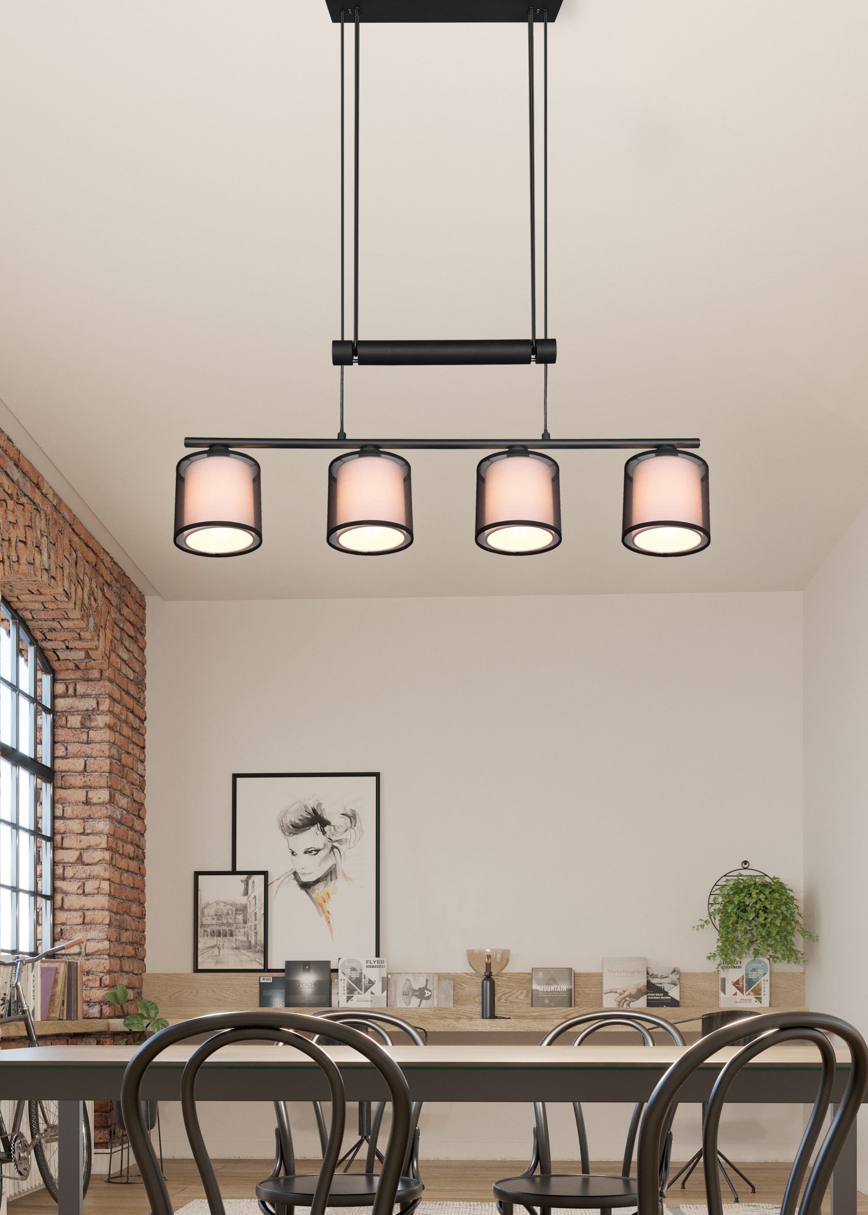 Places of Style Pendelleuchte Liotta, Leuchtmittel günstig online kaufen