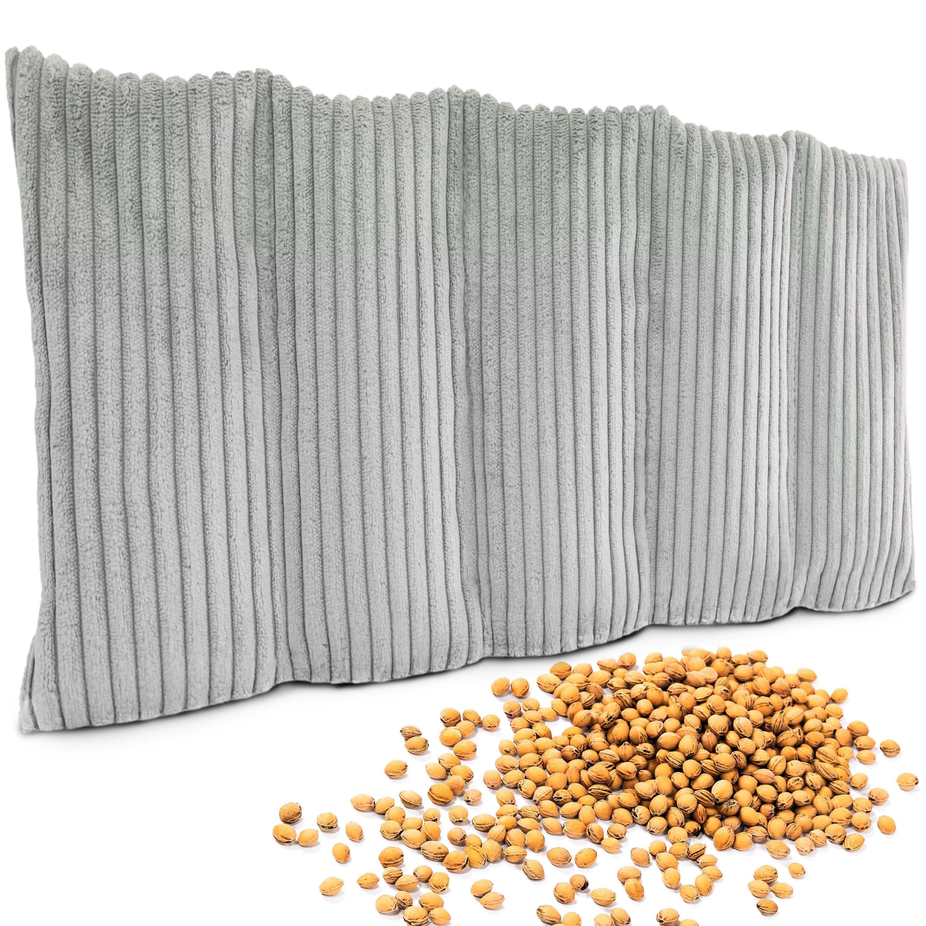 Amilian Kirschkernkissen 55x20 cm - Körnerkissen 100 % Kirschkernen - Wärmekissen Kältekissen, vielseitig einsetzbar im Alltag, Kirschkernkissen für Mikrowelle, Körnerkissen
