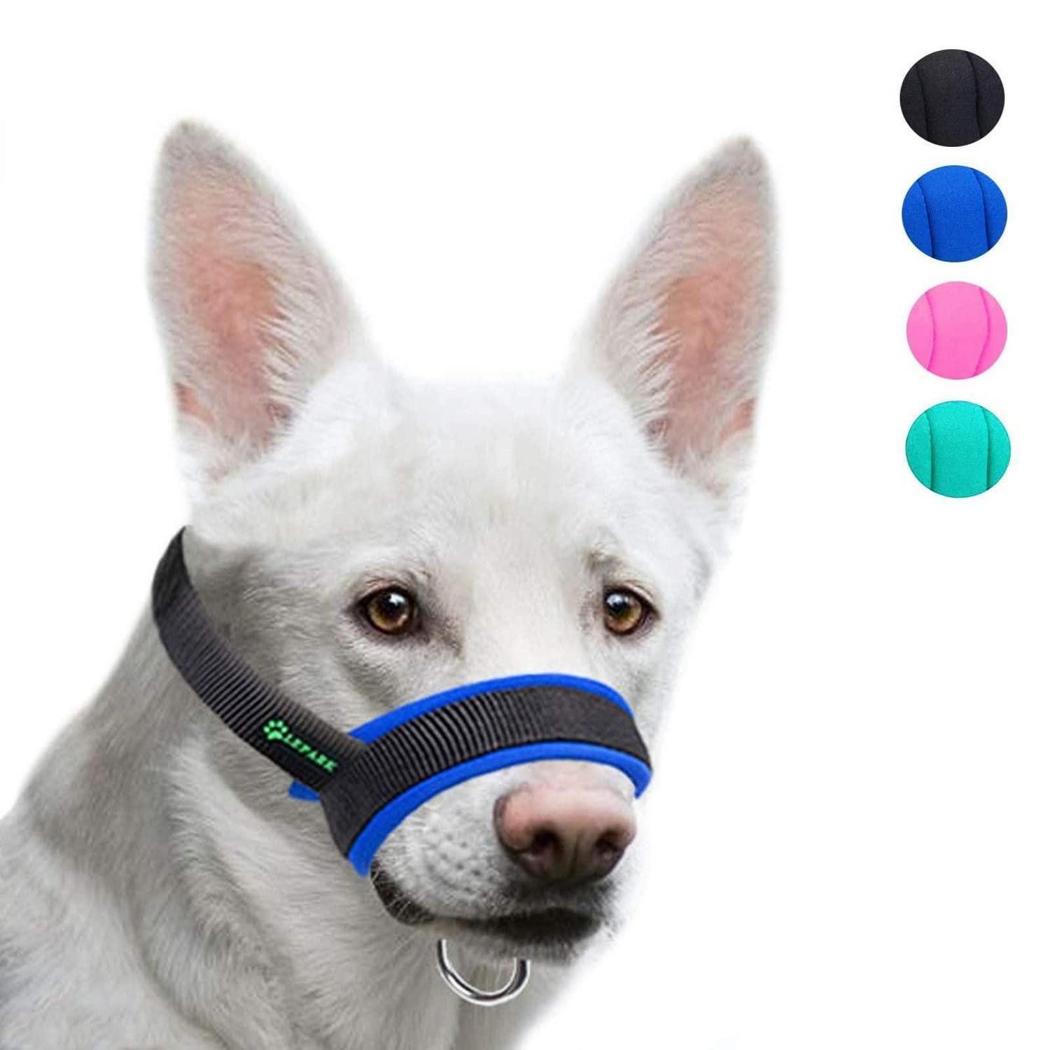 LuxusKollektion Maulkorb Maulkorb Stoff Hund Blau M, Textil
