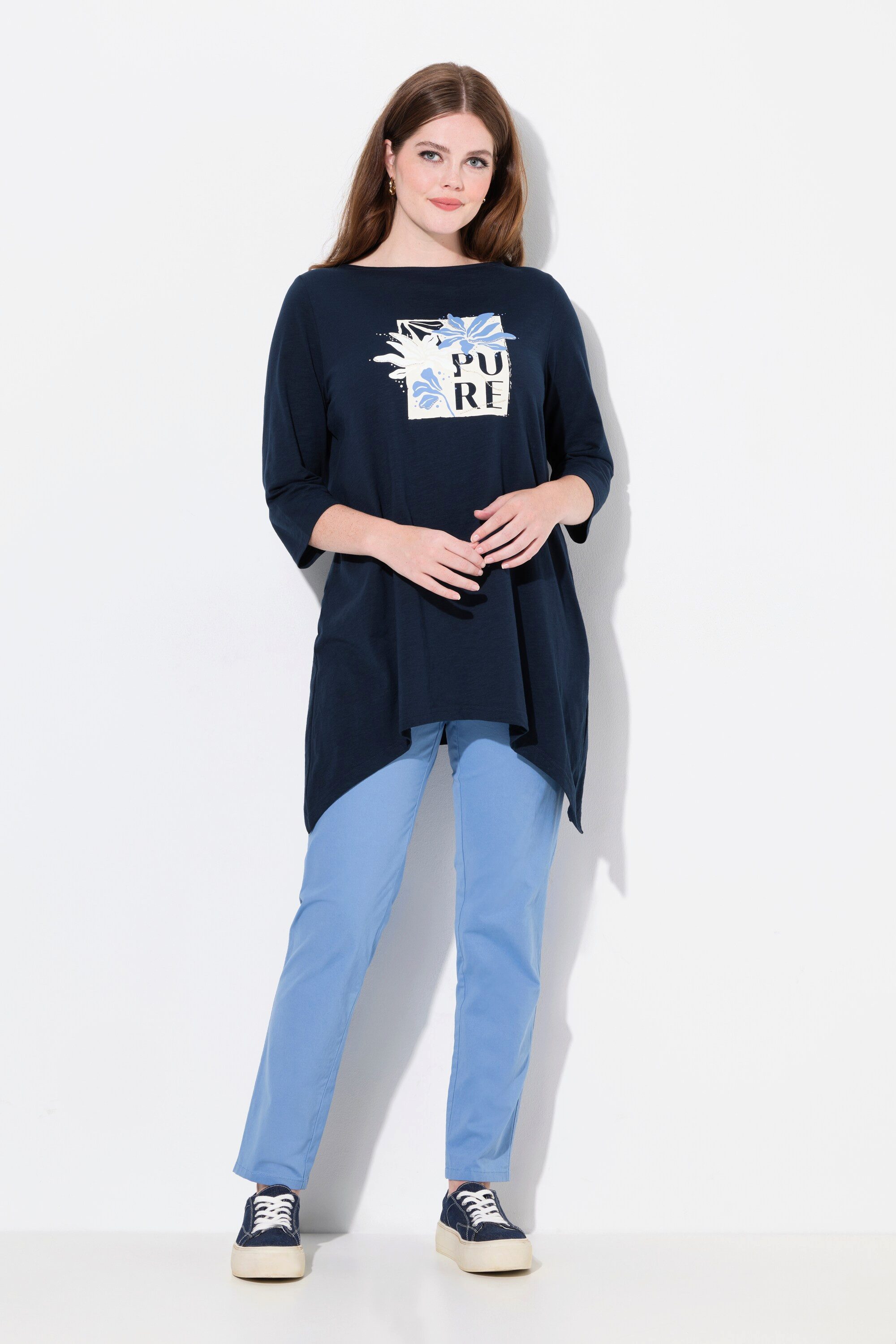 Ulla Popken Longshirt Shirt PURE U-Boot-Ausschnitt günstig online kaufen