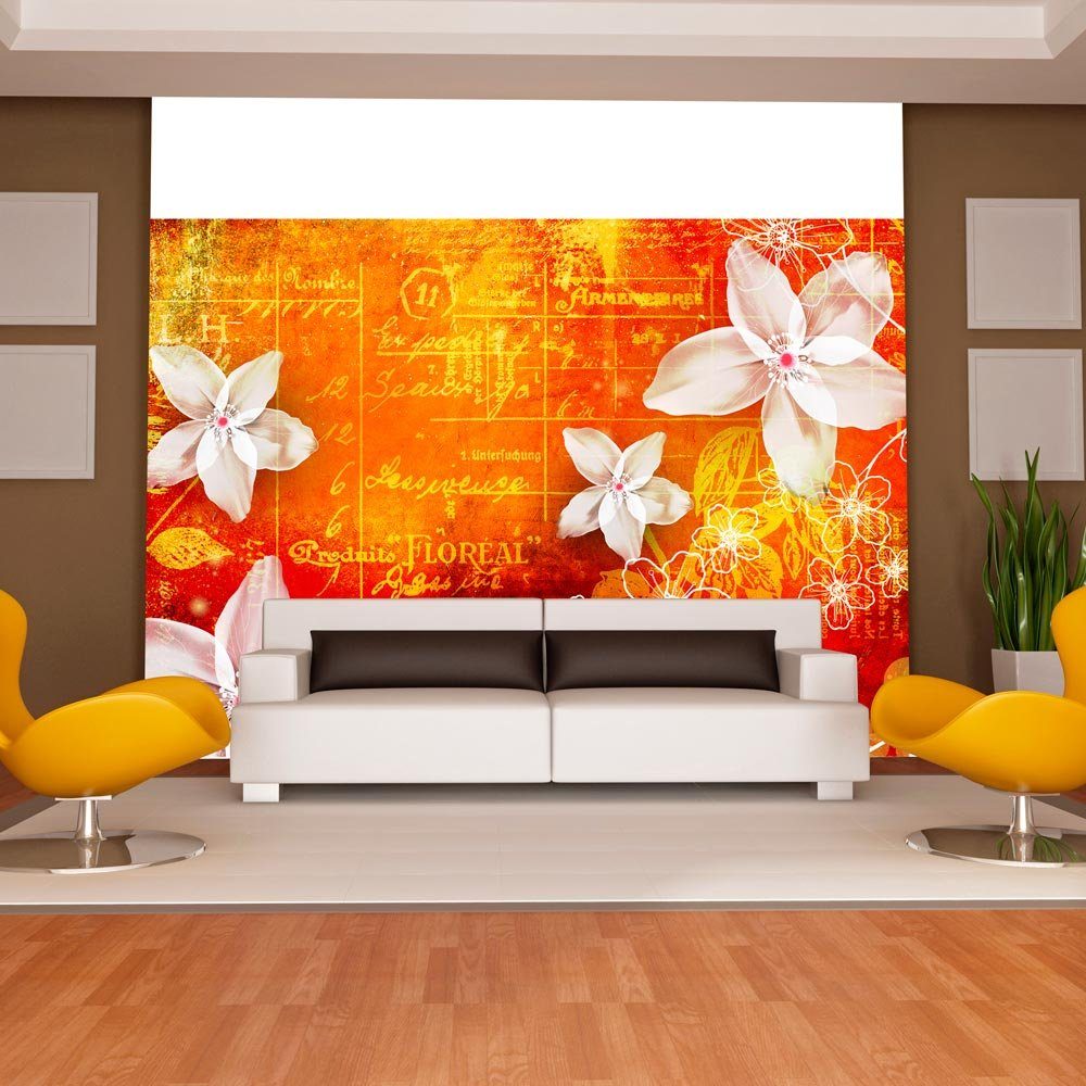 KUNSTLOFT Vliestapete Floral notes II 1x0.7 m, halb-matt, lichtbeständige Design Tapete