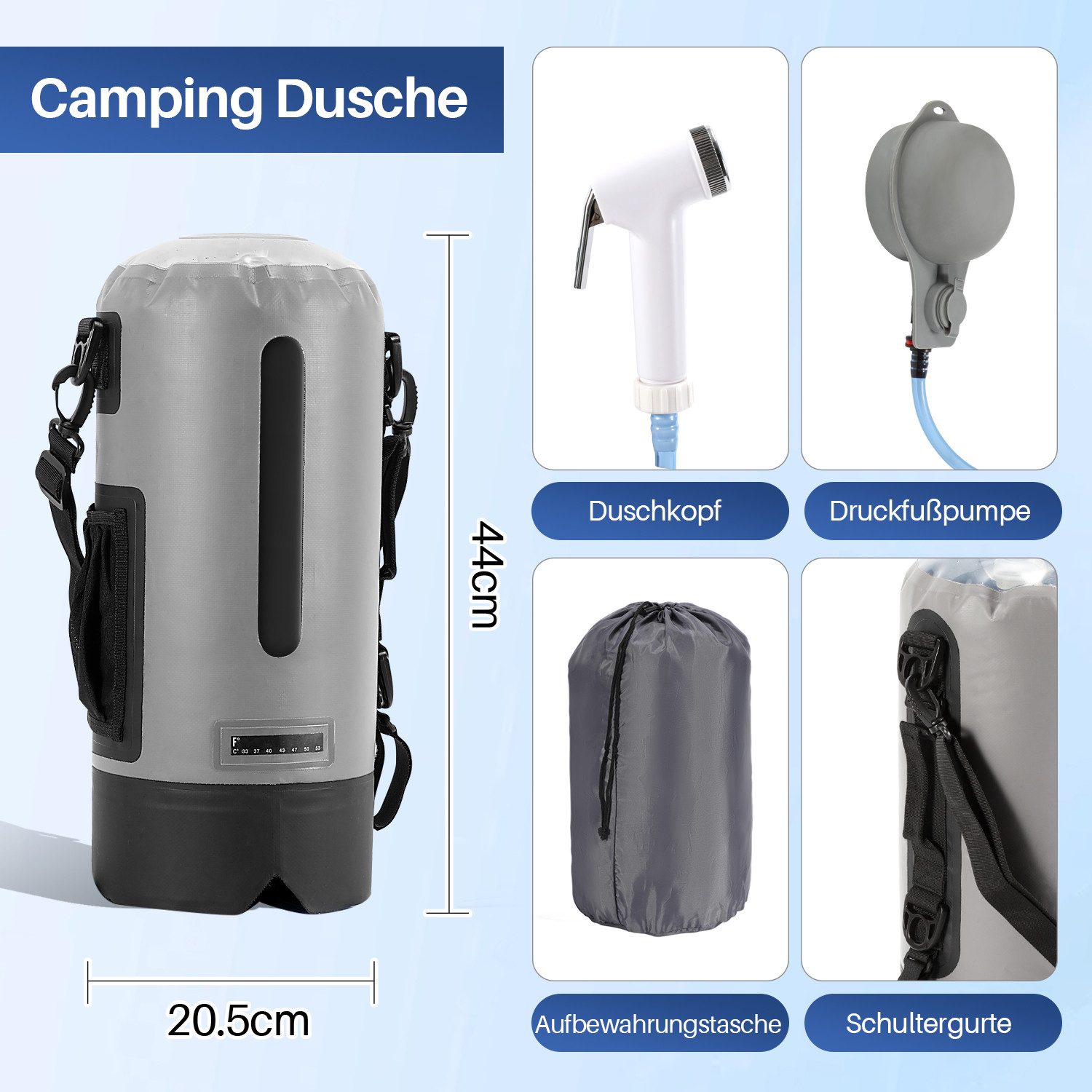 Clanmacy Gartendusche 12L Campingdusche, Tragbare Gartendusche günstig online kaufen
