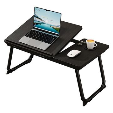 DAKYAM Laptoptisch Betttisch Tabletttisch Beistelltisch klappbar Holz, 56 × 33 × 24 cm (L x B x H)
