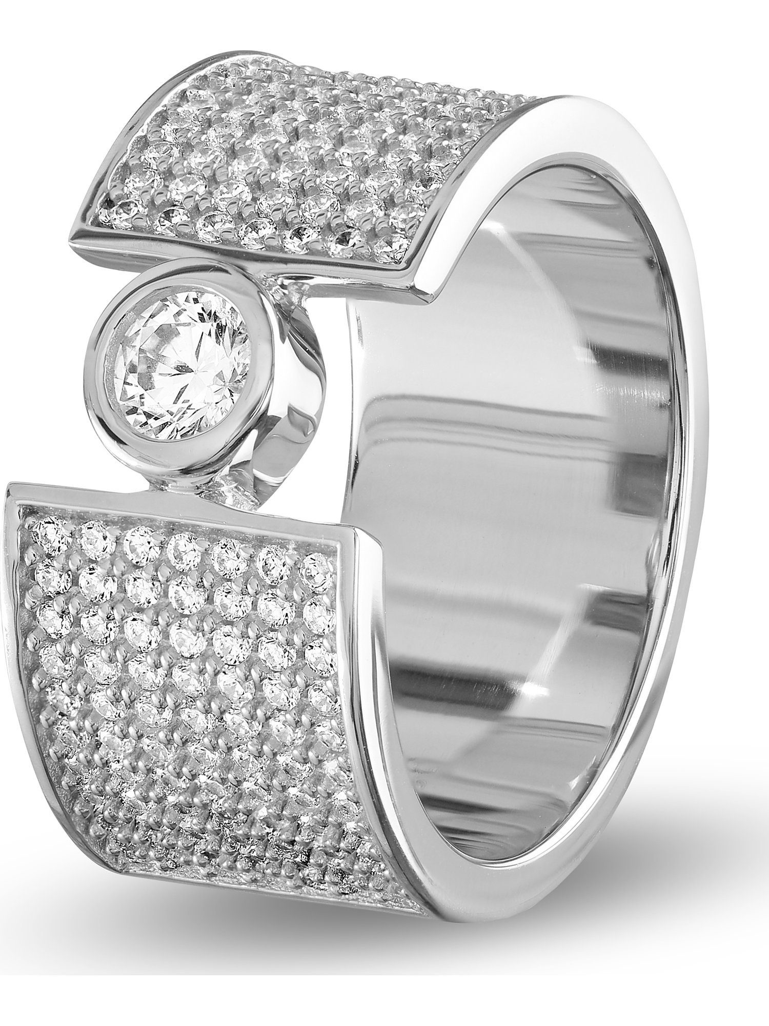 JETTE Silberring JETTE Damen-Damenring 925er Silber 155 Zirkonia, Zirkonia, synthetisch