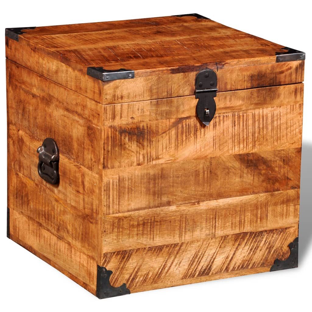 vidaXL Aufbewahrungsbox Truhe Würfelform Raues holz