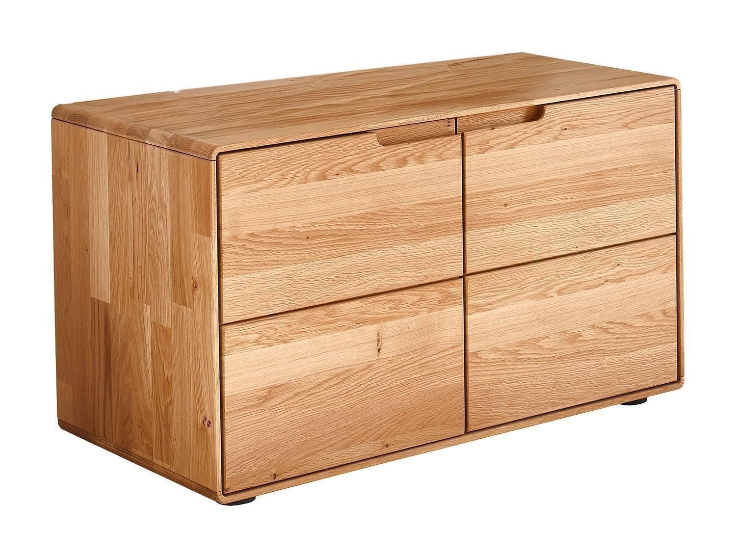 G+K Möbelvertriebs GmbH Schuhbank KM-0663, 2 Türen, Wildeiche massiv, B 80 x H 47 x T 40 cm