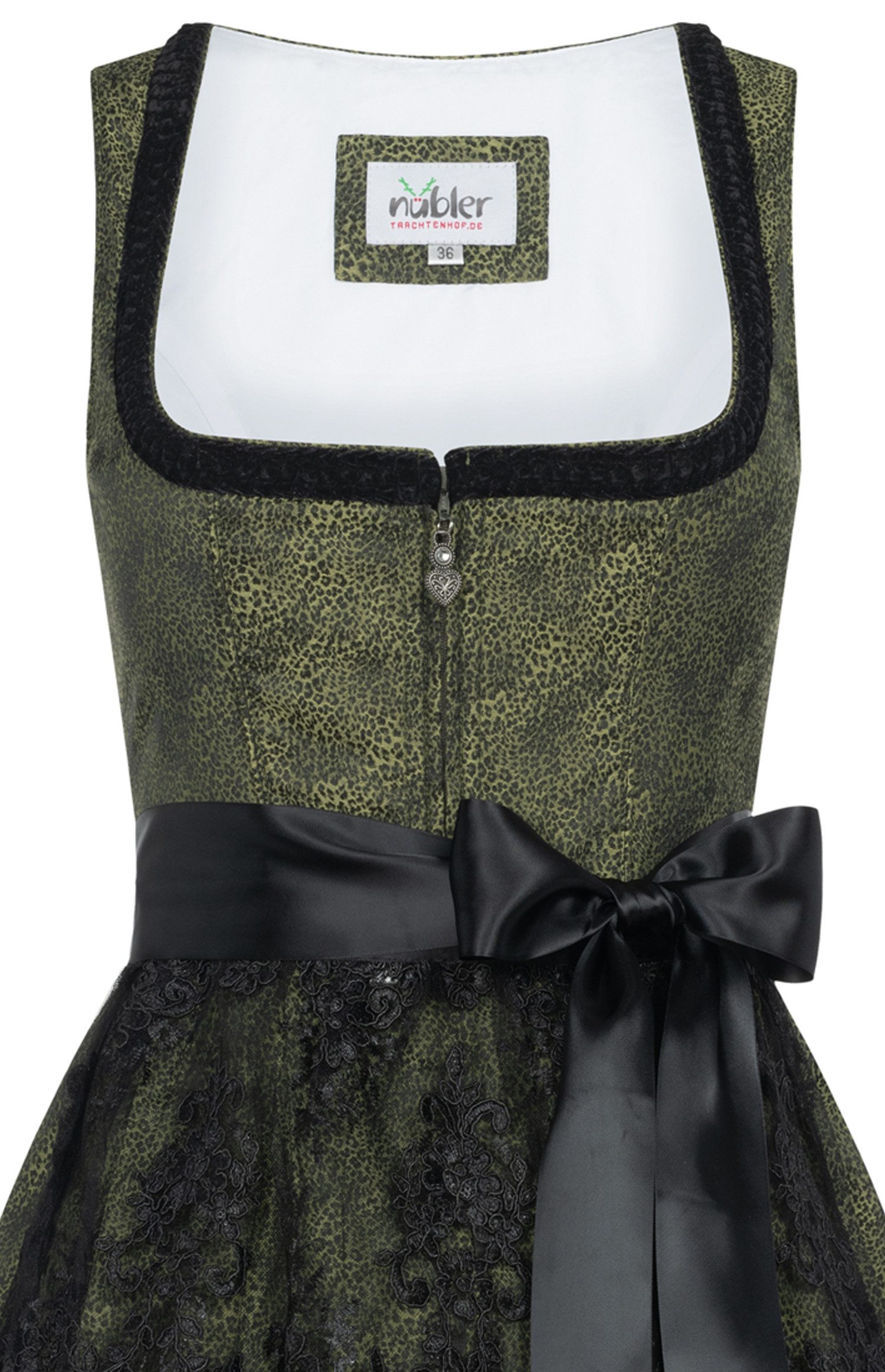 Nübler Trachtenkleid Midi Dirndl Leo in Grün von Nübler - Rocklänge 60 cm