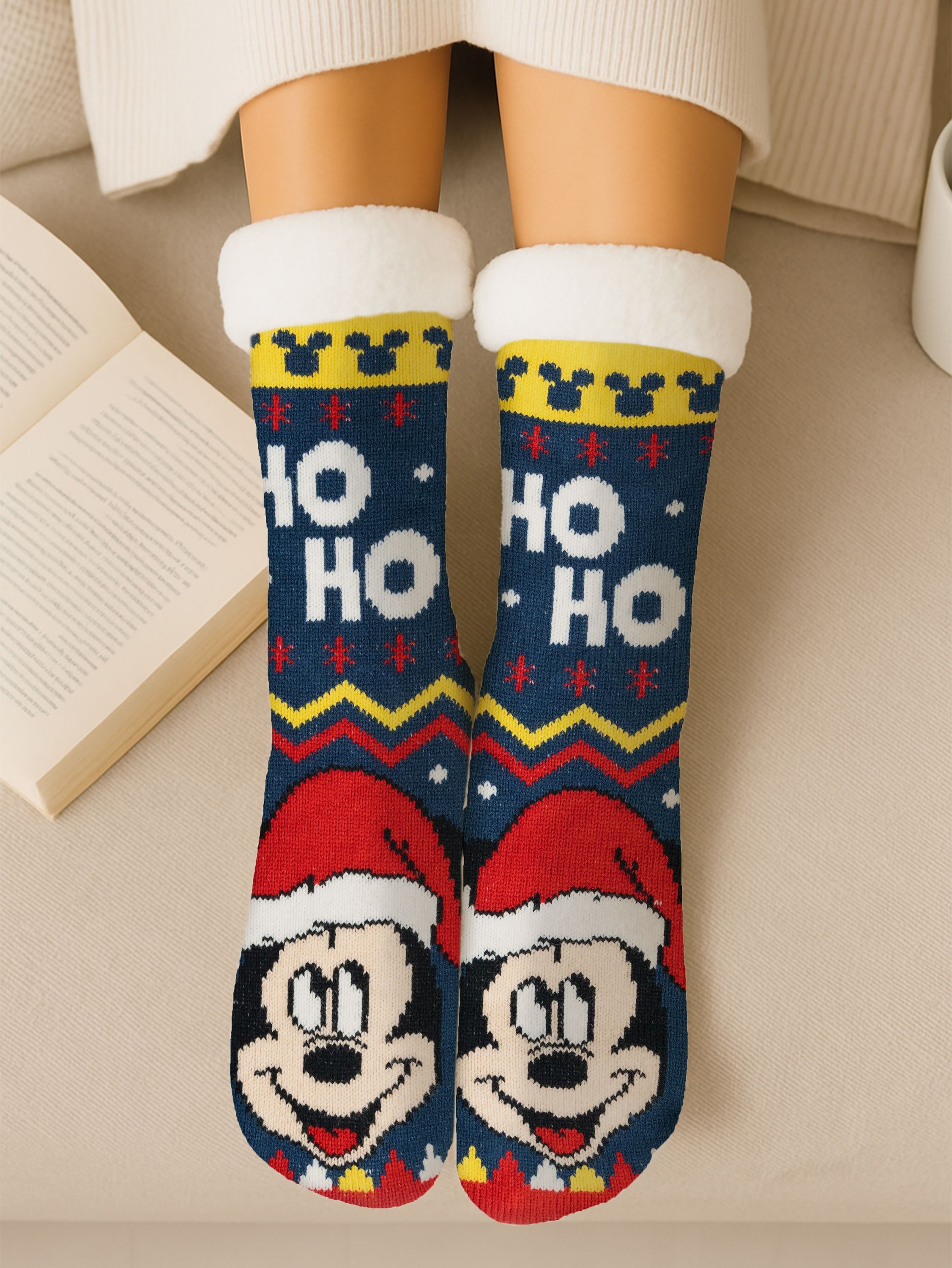 United Labels® Haussocken Disney Mickey Mouse Hüttensocken Haussocken Kuschelsocken Socken