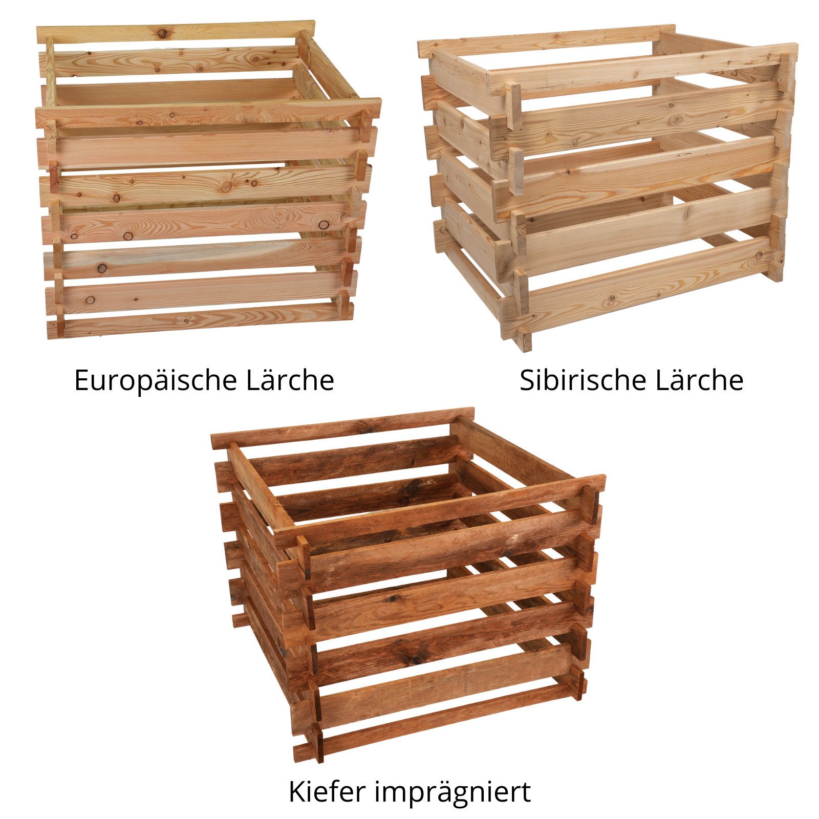 Komposter Holzkomposter 90x90xH70 cm Kiefer imprägniert Stecksystem organisch