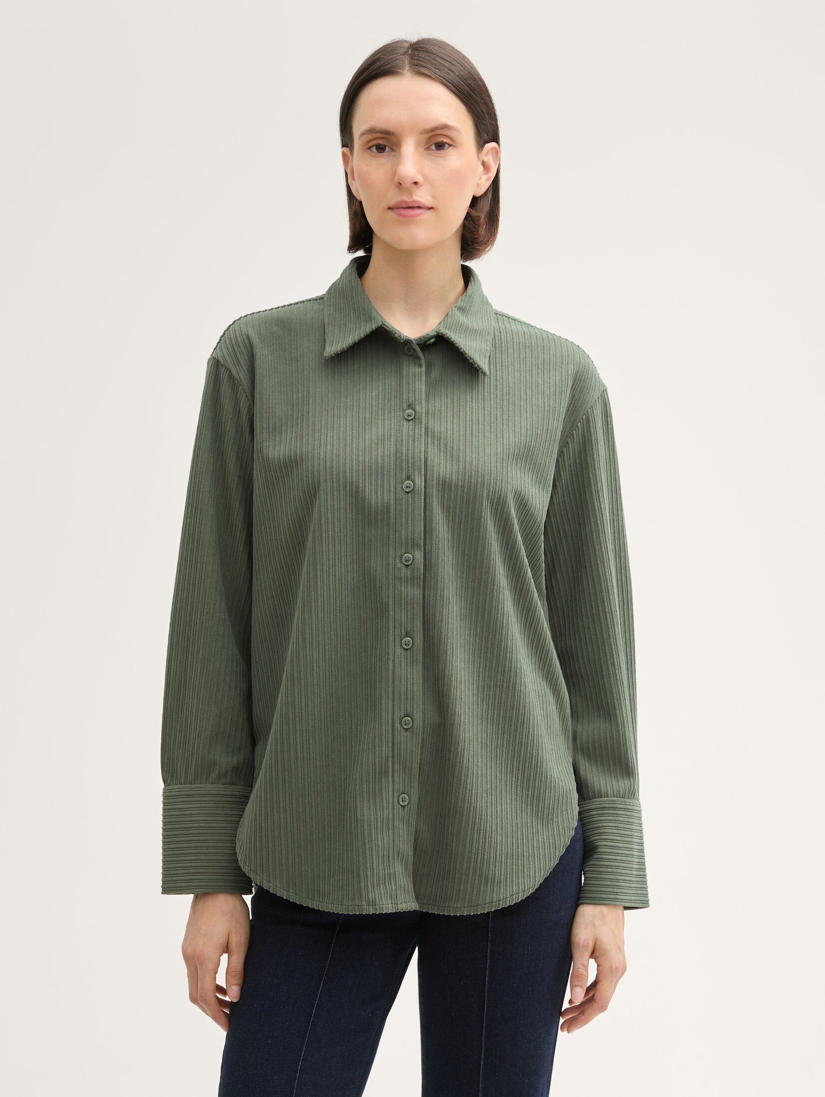 Langarmbluse Oversized Cordbluse