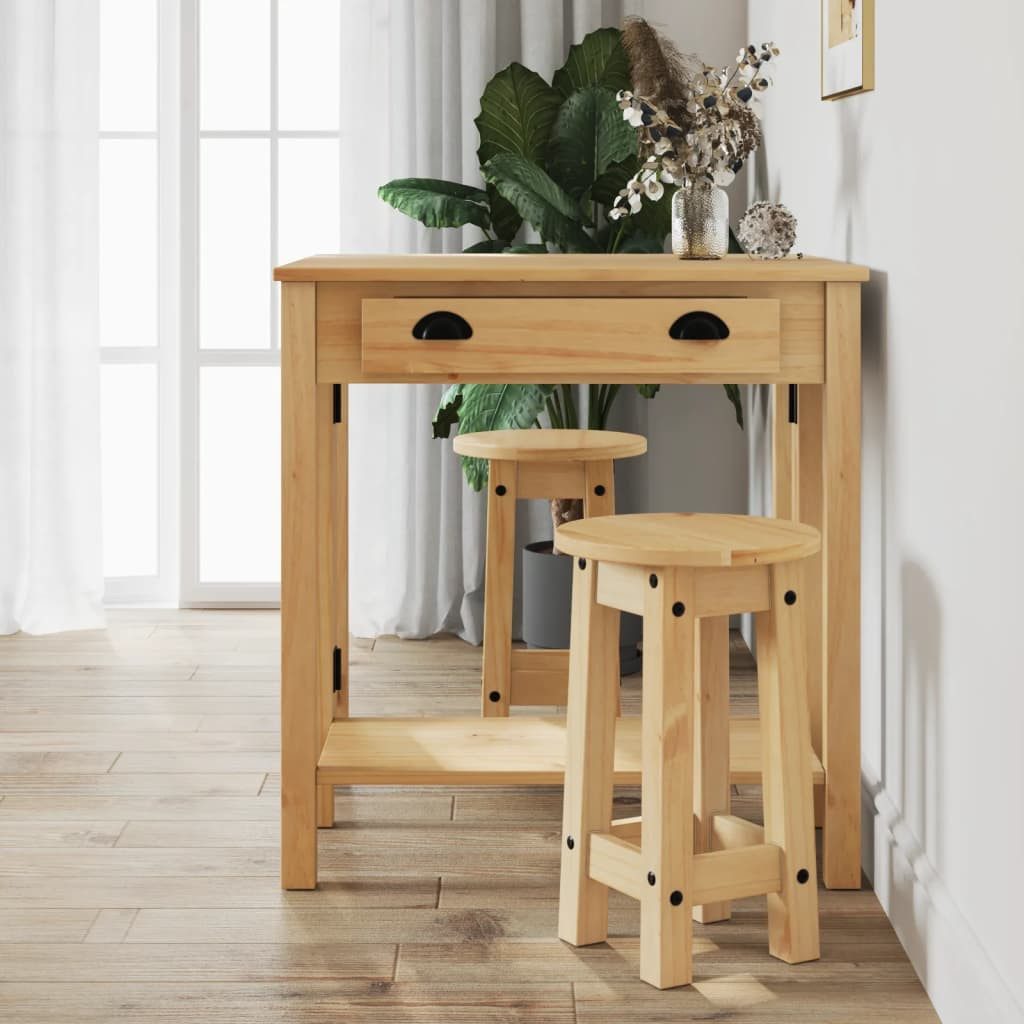 furnicato Bargruppe Rustikale Barhocker aus Massivholz, 30 x 50,5 cm, (1-tlg)