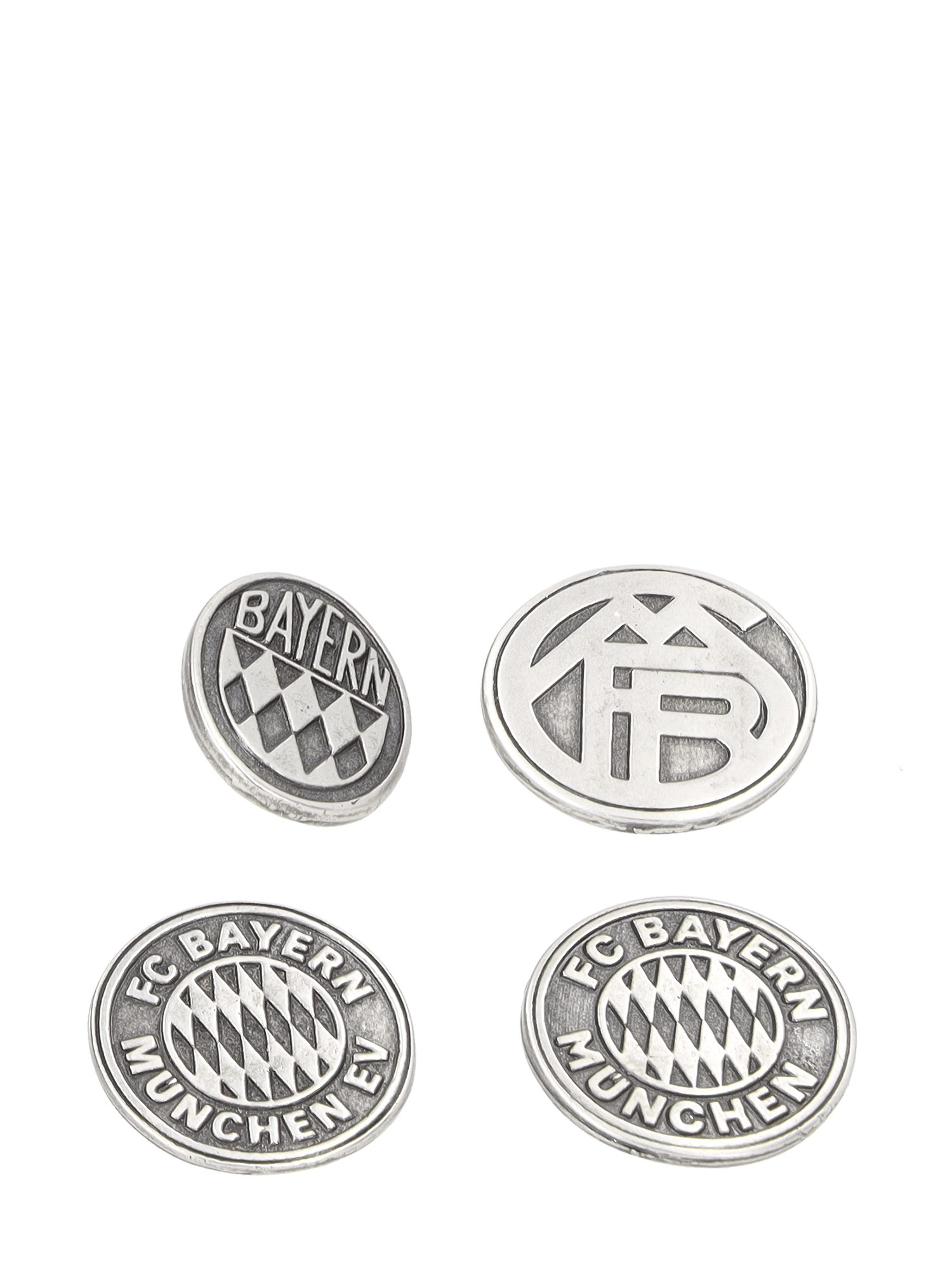 FC Bayern München Pins FC Bayern München I Anstecker Retro 4er-Set I Silber