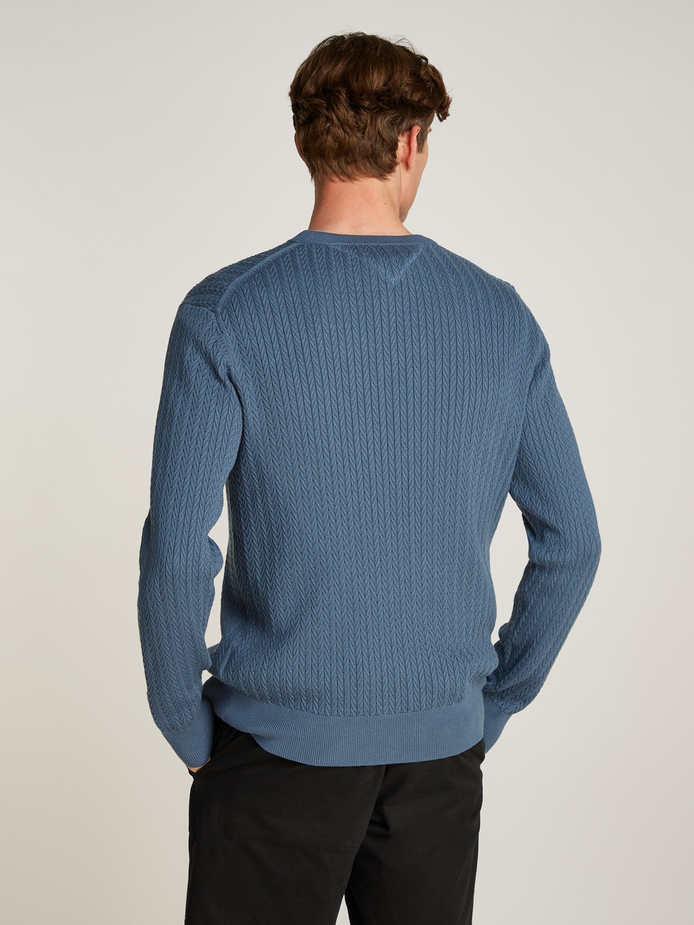 Tommy Hilfiger Strickpullover HERRINGBONE STRUCTURE C günstig online kaufen