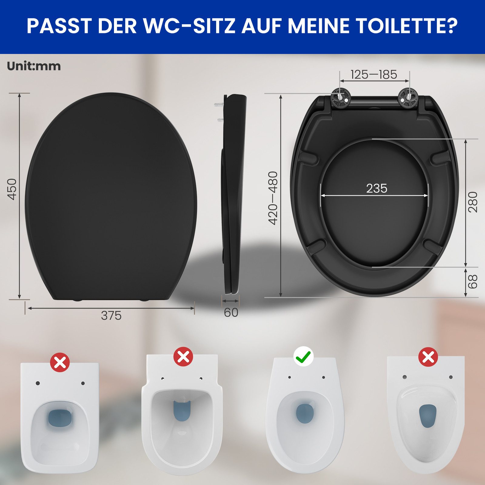 DERW MAX WC-Sitz Toilettendeckel mit Absenkautomatik, günstig online kaufen