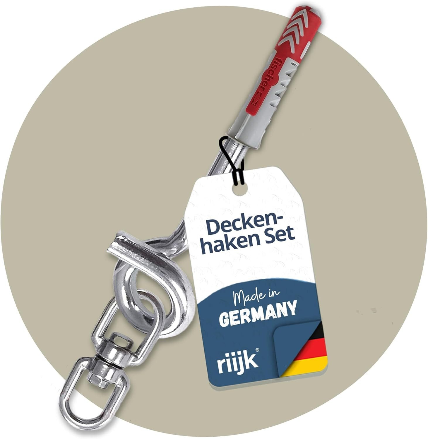 riijk Schraubhaken Wandhaken Hängesessel mit Drehwirbel Dübel für Hängematt günstig online kaufen