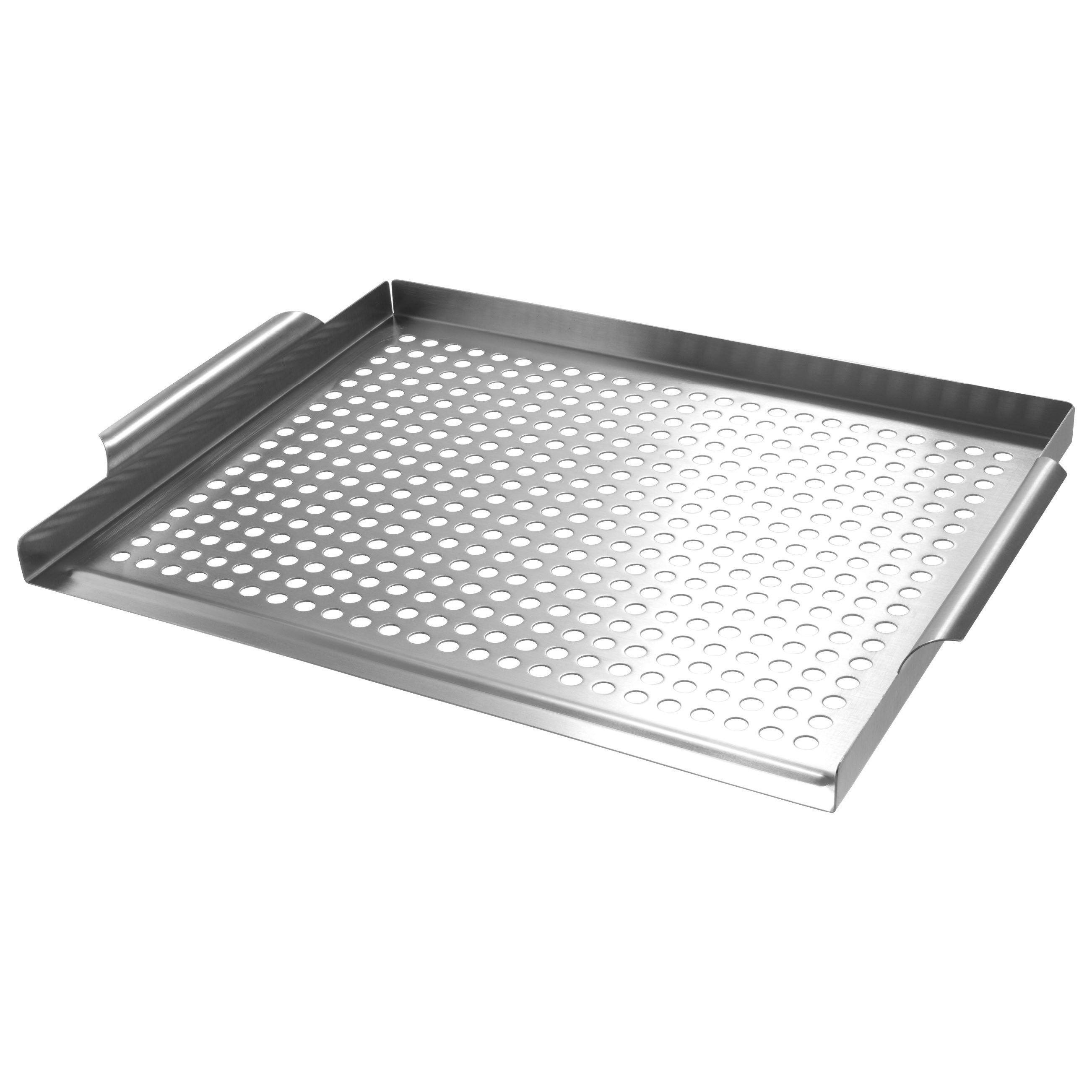 bremermann Grillplatte Grillplatte 39,5 x 3 x 29 cm Edelstahl Grillkorb Grillpfanne (1-St), zur leichten Entnahme nach vorne offen