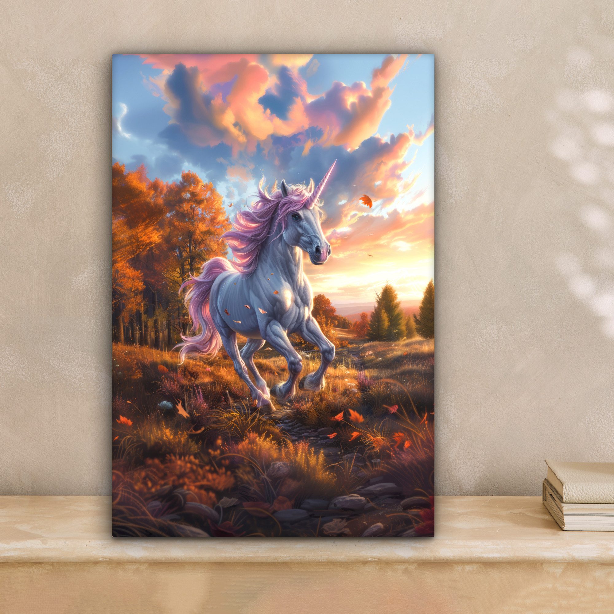 OneMillionCanvasses® Leinwandbild Einhorn - Märchentier - günstig online kaufen