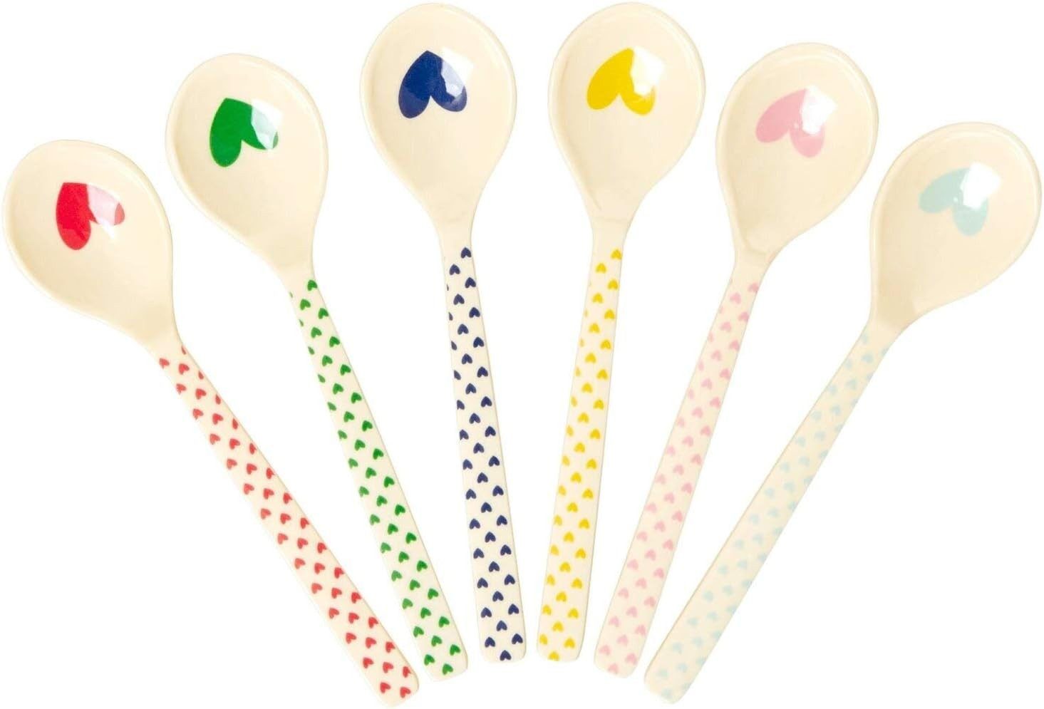 rice Kaffeelöffel Rice Melaminlöffel Kaffeelöffel Hearts Set von 6