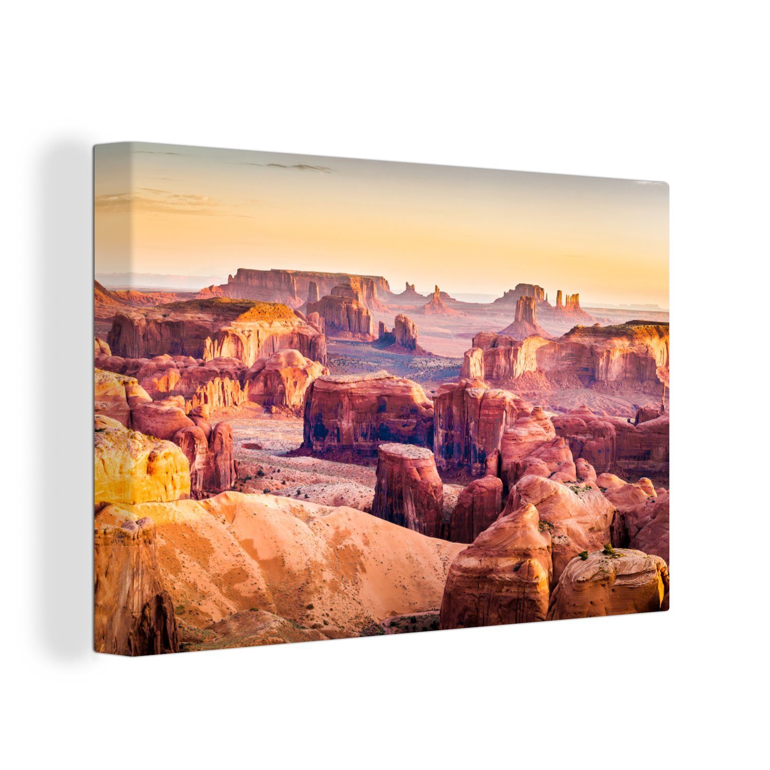 OneMillionCanvasses® Leinwandbild Panorama des Monument Valley in Amerika, (1 St), Wandbild Leinwandbilder, Aufhängefertig, Wanddeko, 30x20 cm