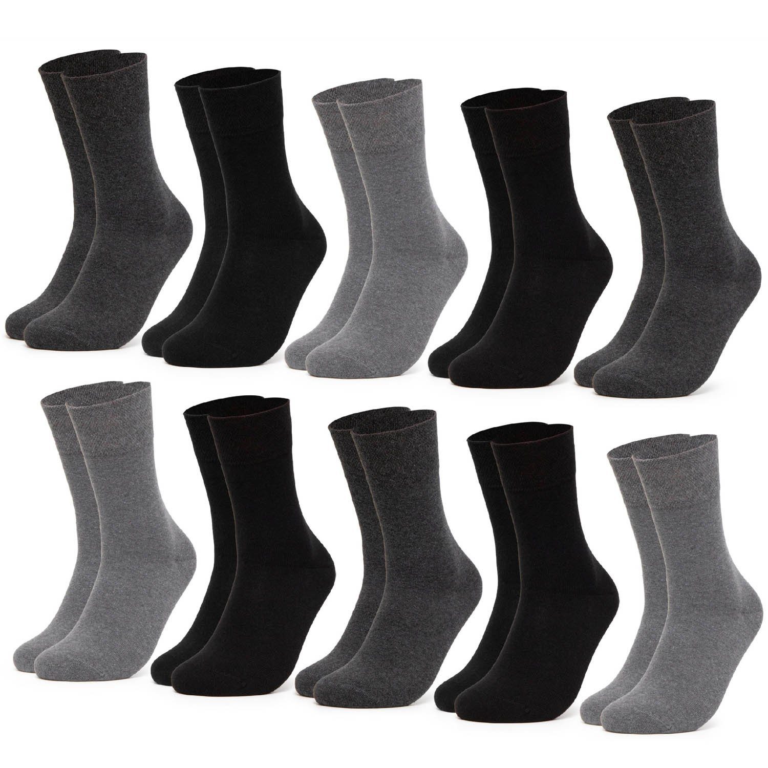 Goetz) Diabetikersocken Pack 10er 10GreyMix OCCULTO Basicsocken (Modell: (10-Paar) Herren